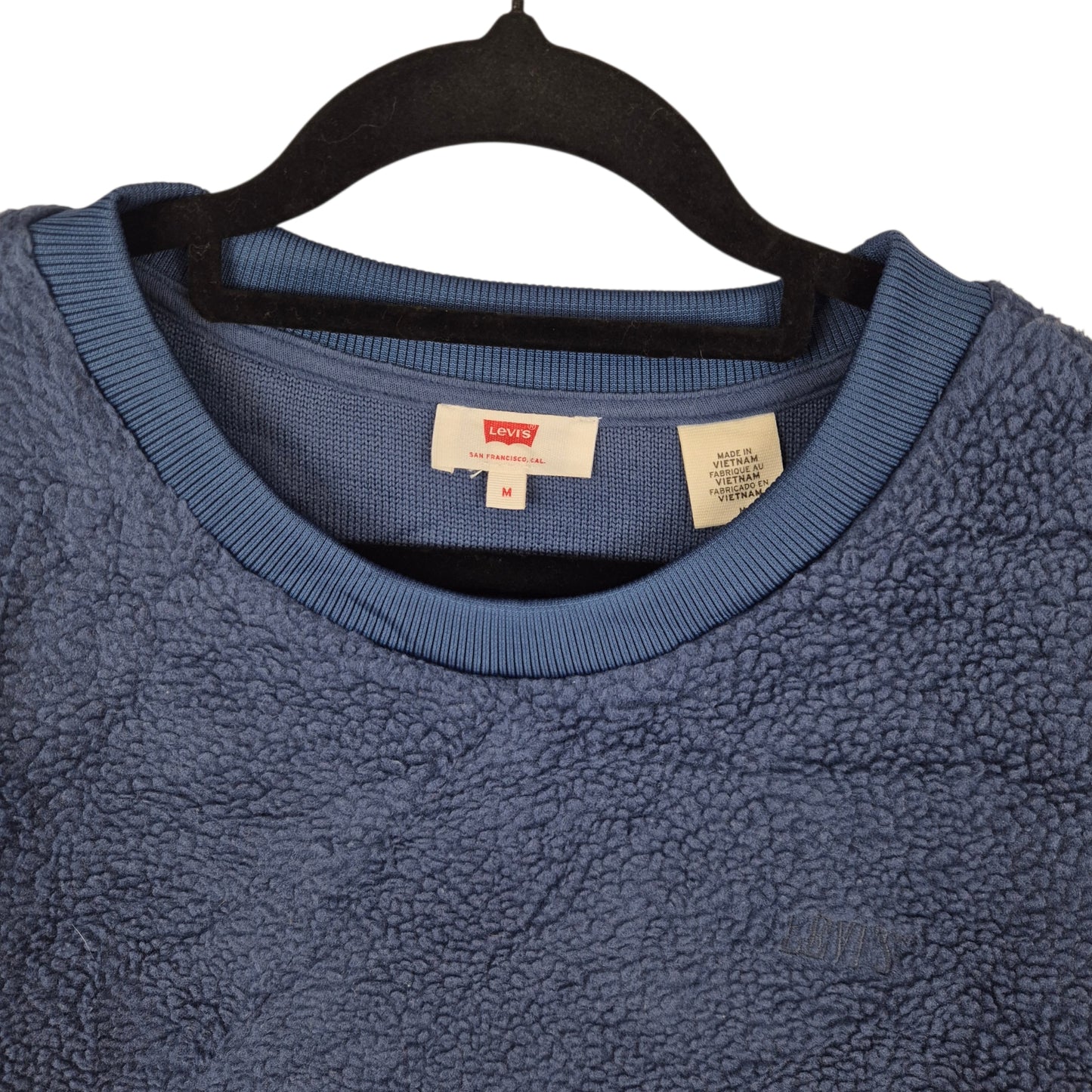 Levis Womens Dark Blue Oversized Crewneck Fleece Jumper Size M