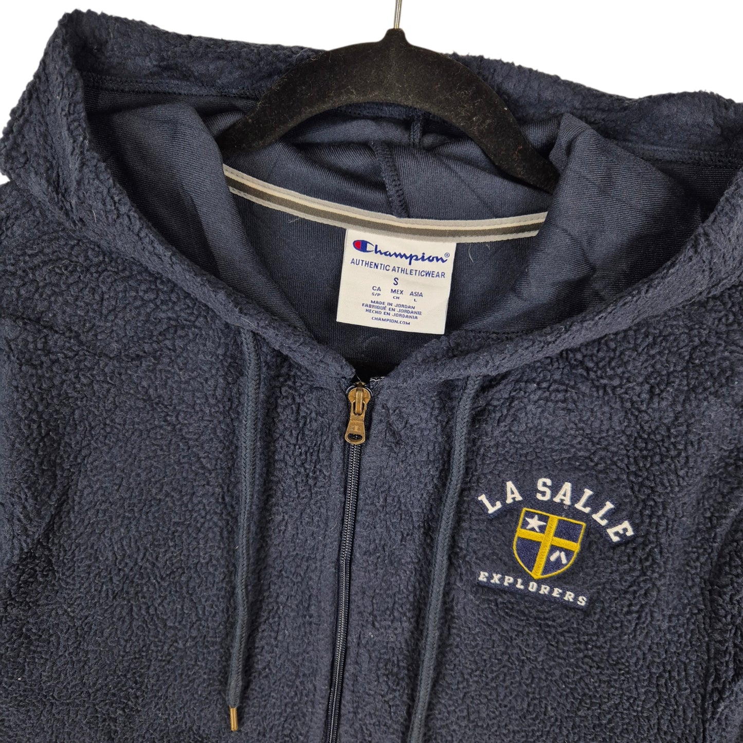 Champion Dark Blue La Salle Explorers Half Zip Fleece Hoodie Size S