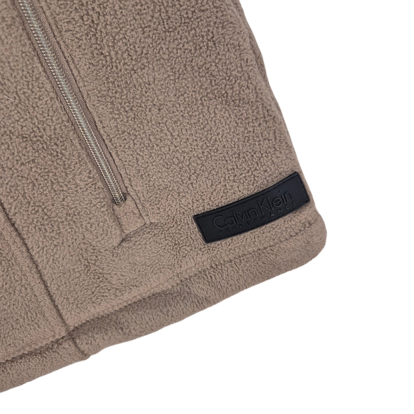 Calvin Klein Performance Womens Brown Turtleneck Fleece Vest Size XL