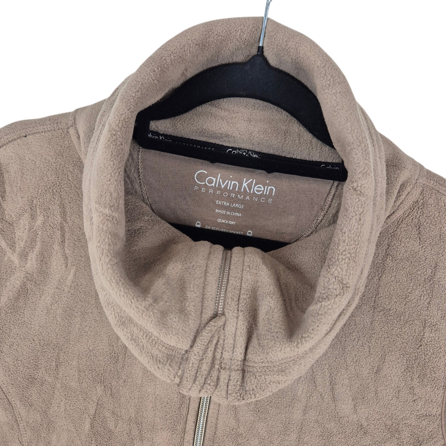 Calvin Klein Performance Womens Brown Turtleneck Fleece Vest Size XL