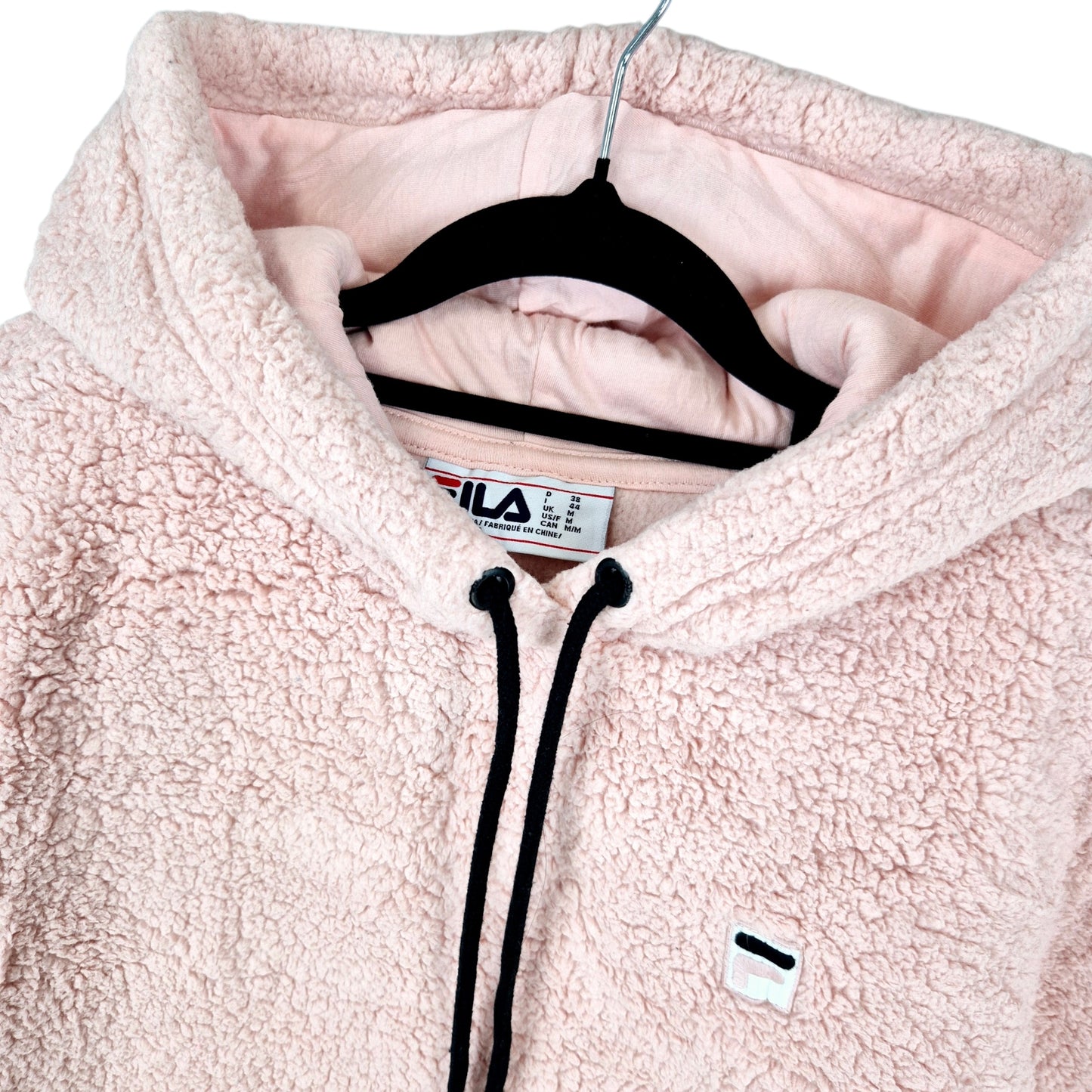 FILA Womens Light Pink Fleece Hoodie Size M