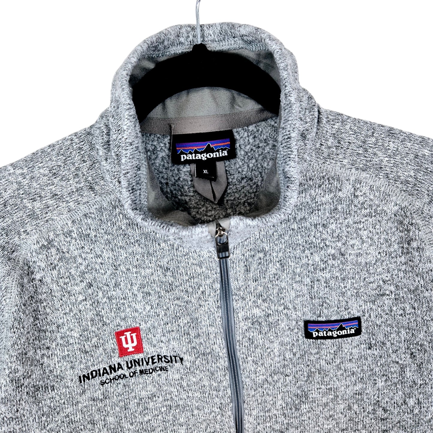 Patagonia Womens Light Grey University of Indiana Fleece Zip Jumper Size XL