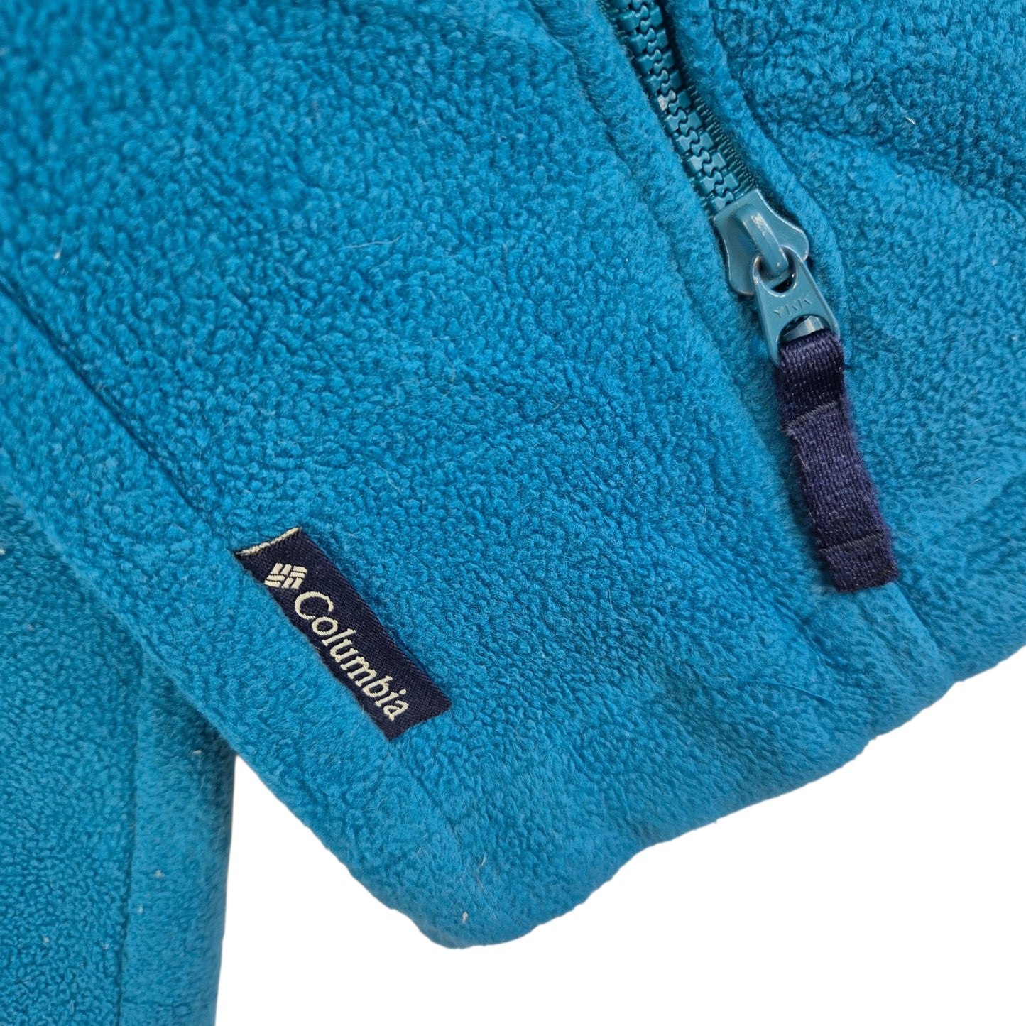 Vintage Columbia 80's Aqua Green Fleece Zip Jumper Size M