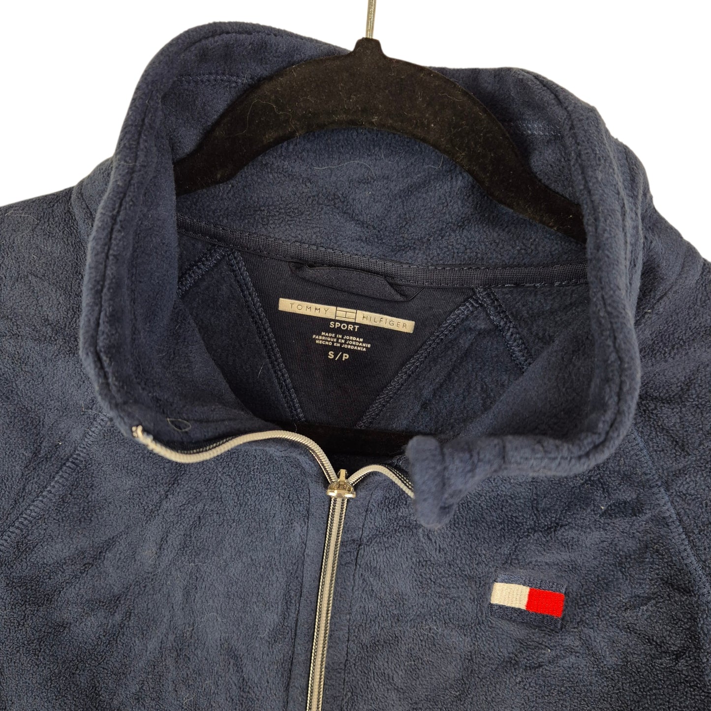 Tommy Hilfiger Sport Womens Dark Blue Fleece Zip Jumper Size S