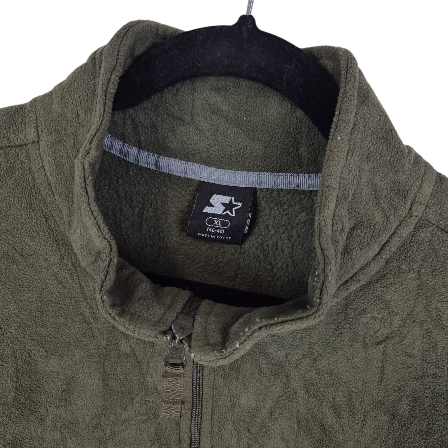 Vintage Starter 2000's Olive Green Fleece Zip Jumper Size XL
