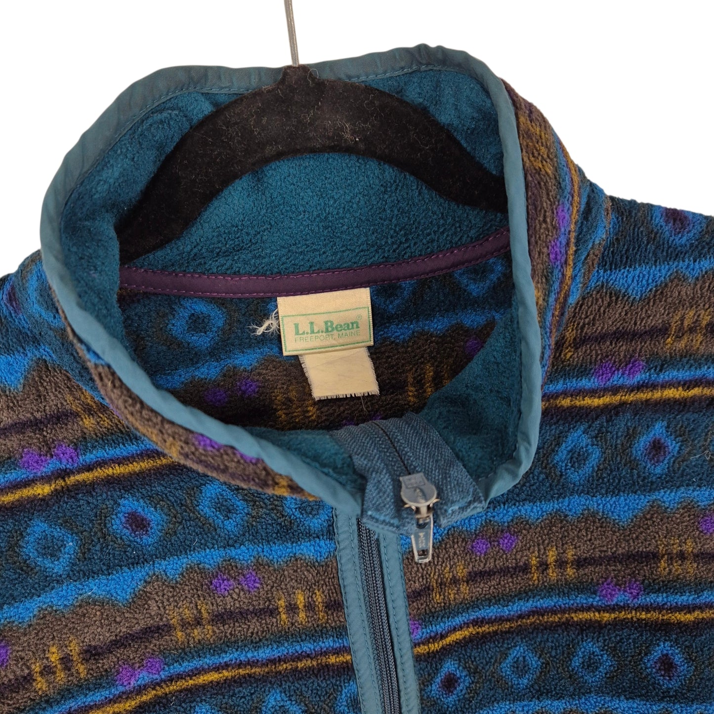 Vintage LL Bean 90's Blue Fleece Zip Jumper Size L