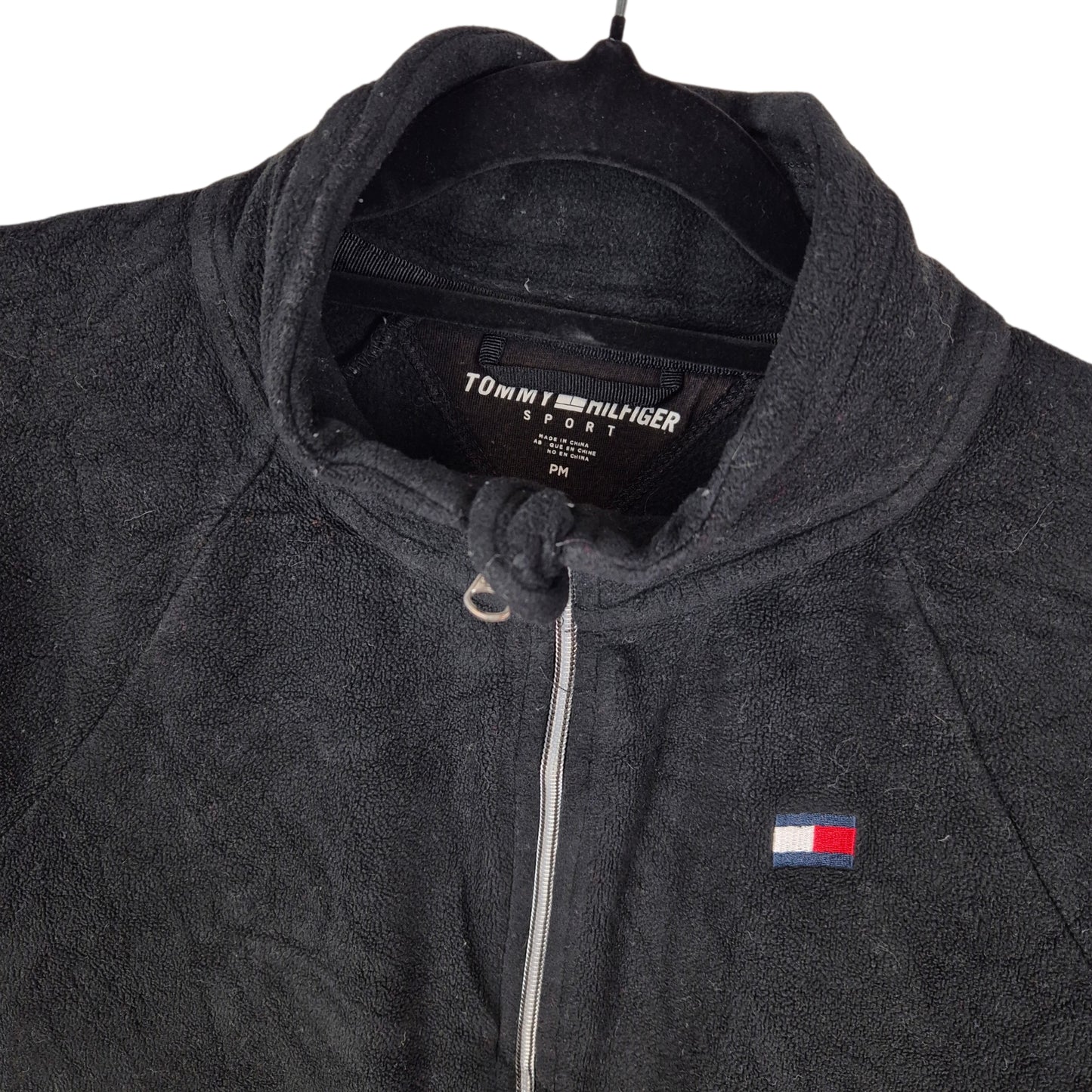 Tommy Hilfiger Sport Womens Black Fleece Zip Jumper Size M