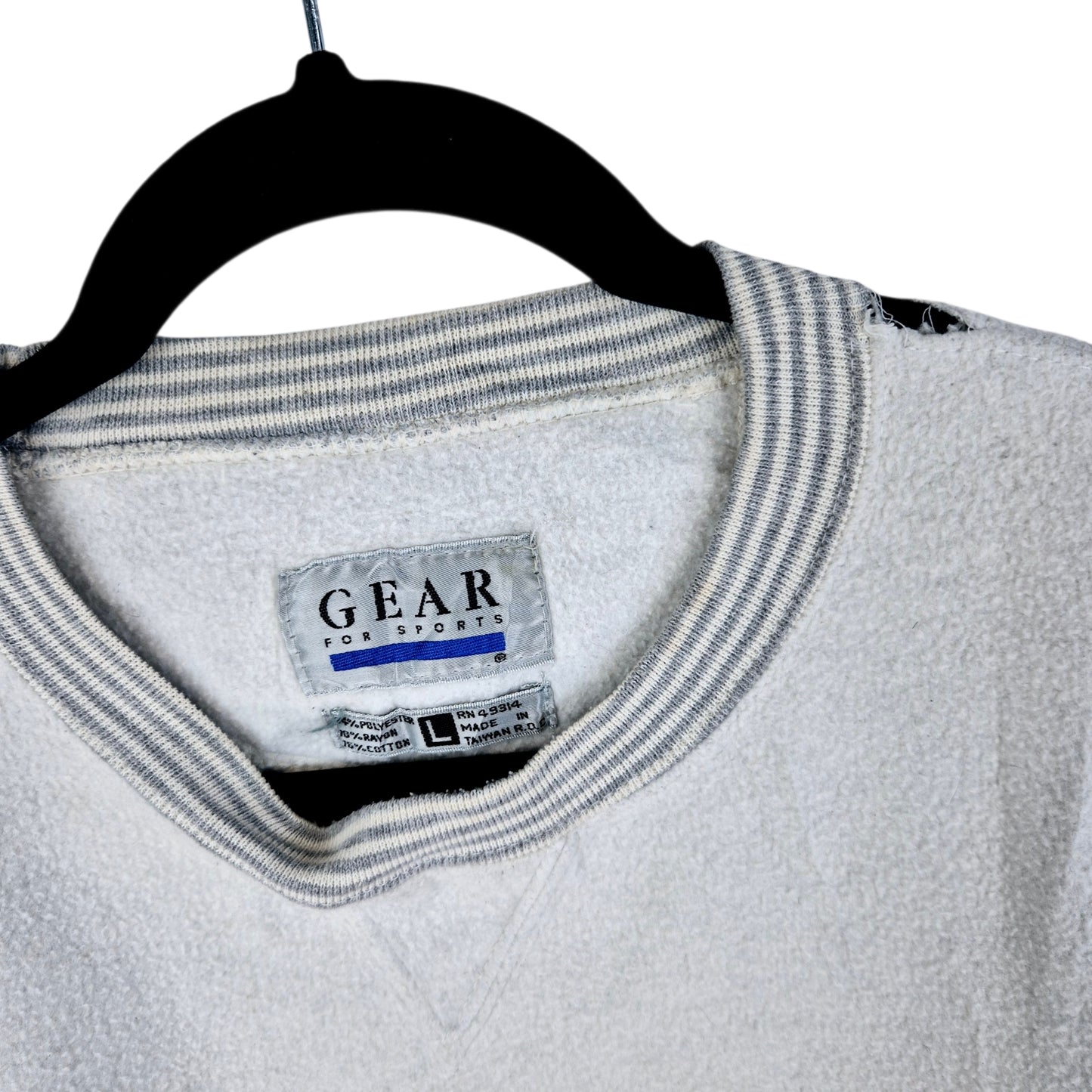 Vintage Kansas University 80's Light Grey Fleece Sweater Size L