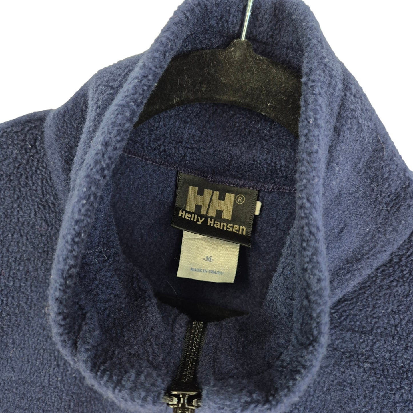Vintage Helly Hansen 80's Dark Blue Fleece Zip Jumper Size M
