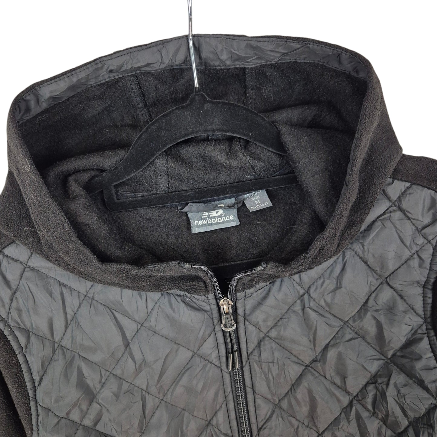New Balance Womens Black Hooded Fleece Zip Jumper Size M