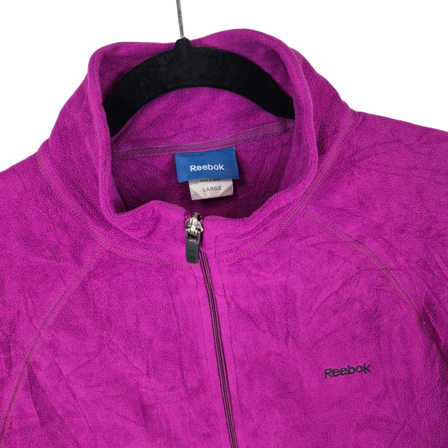 Reebok Womens Magenta Fleece Zip Jumper Size L