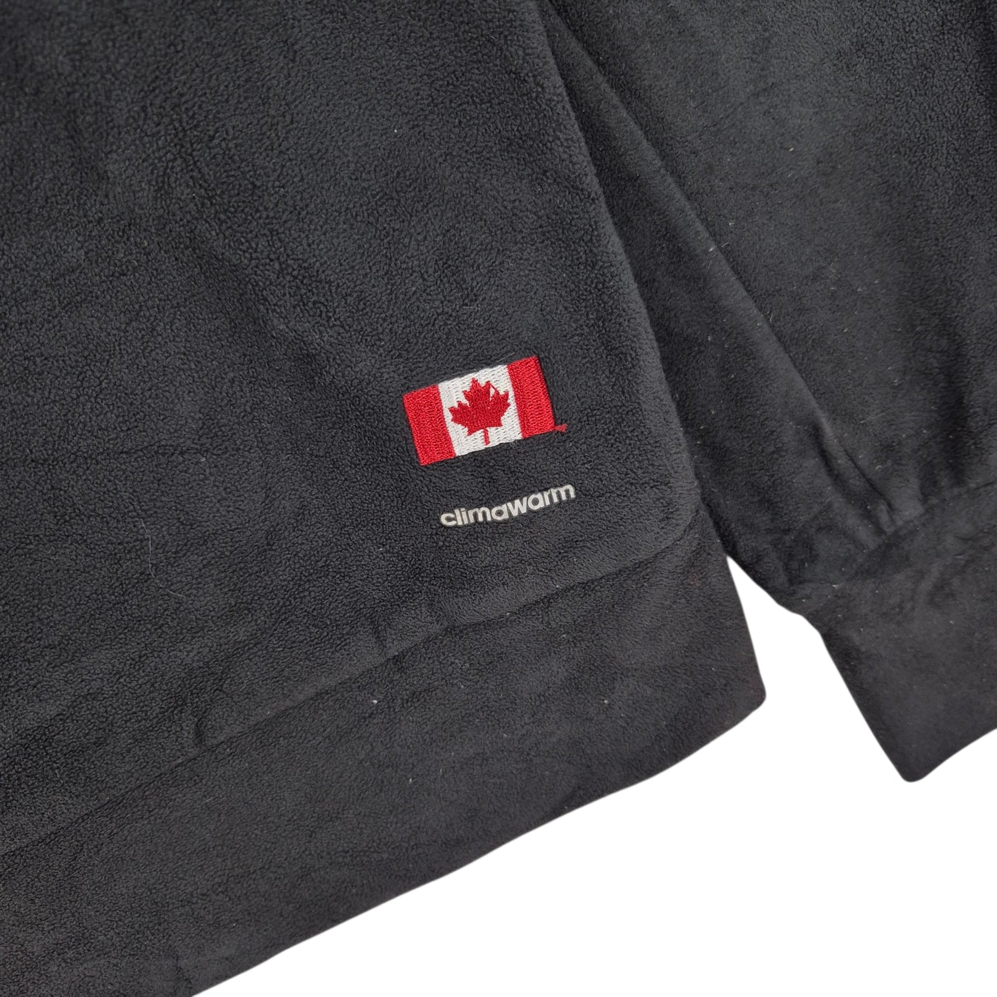 Adidas Canada Olympics Womens Black Hooded Fleece Zip Jumper Size XL