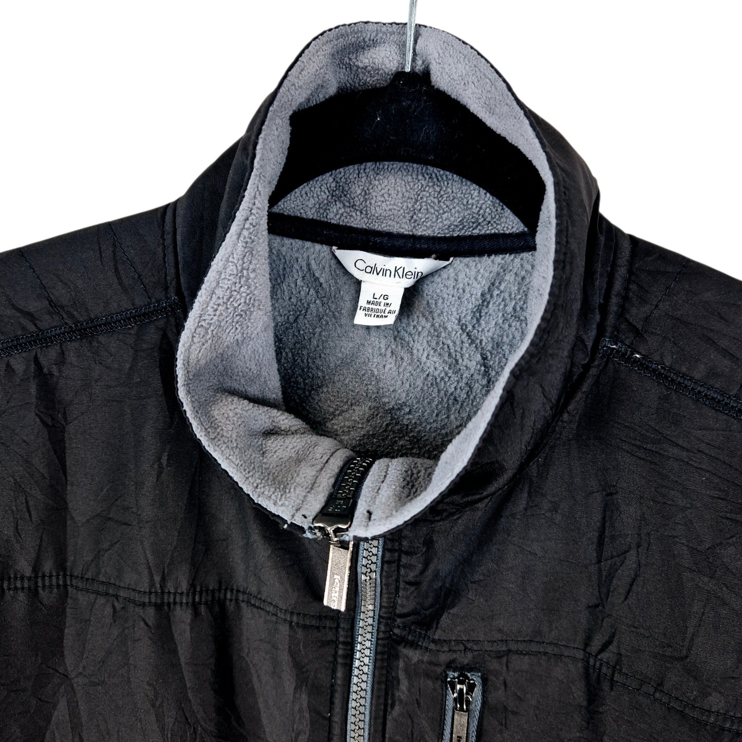 Calvin Klein Grey Fleece Zip Jumper Size L