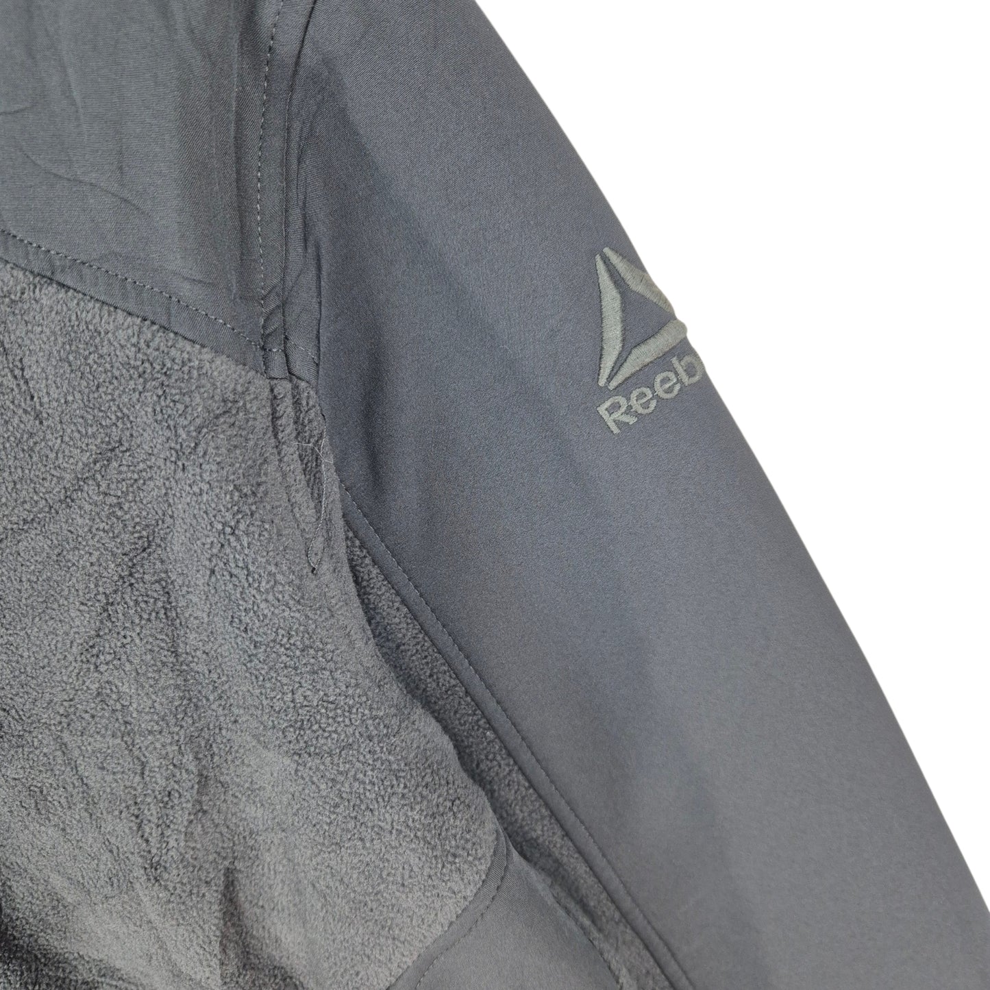Reebok Grey Hooded Fleece Zip Jumepr Size M