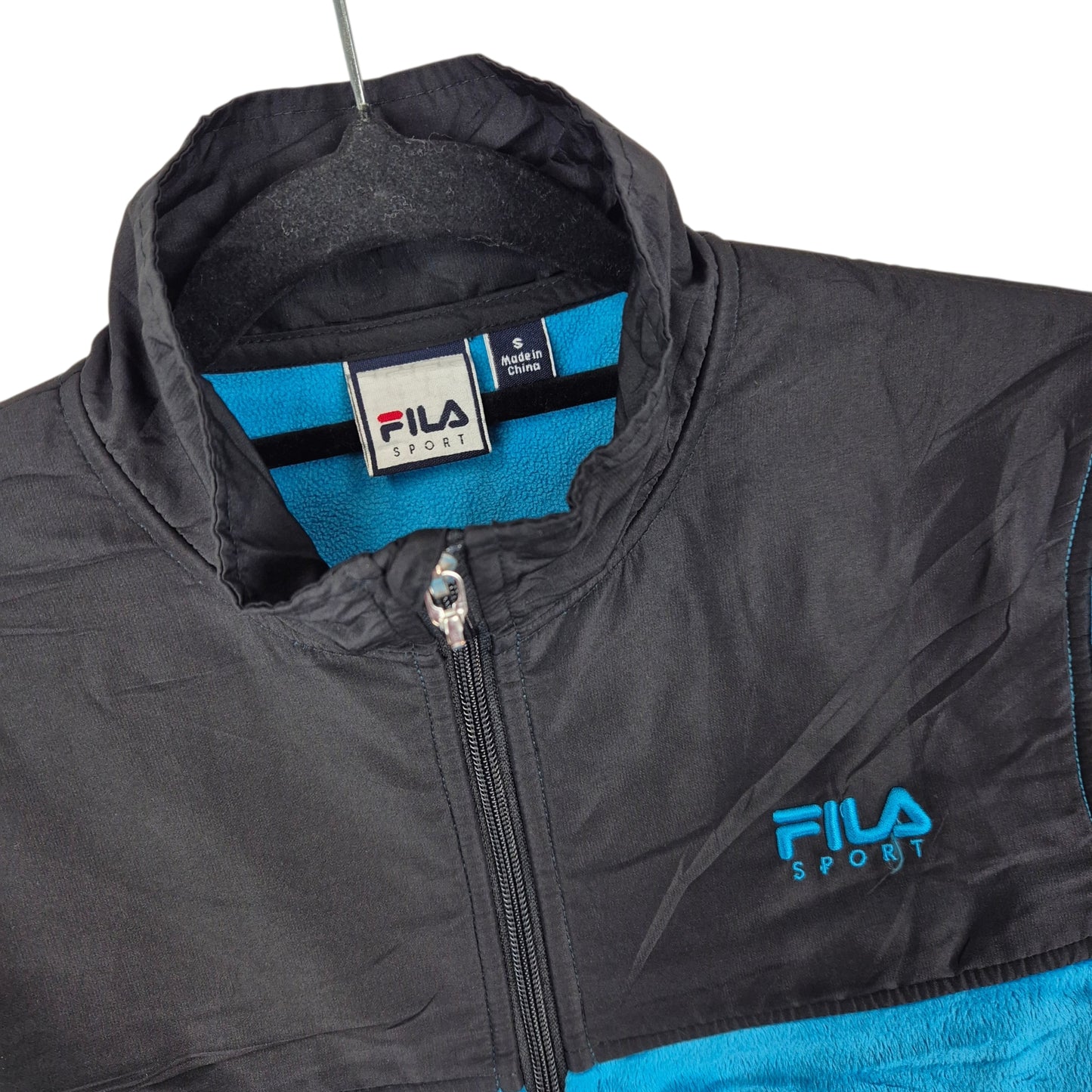 FILA Sport Womens Sky Blue Mink Fleece Zip Jumper Size S