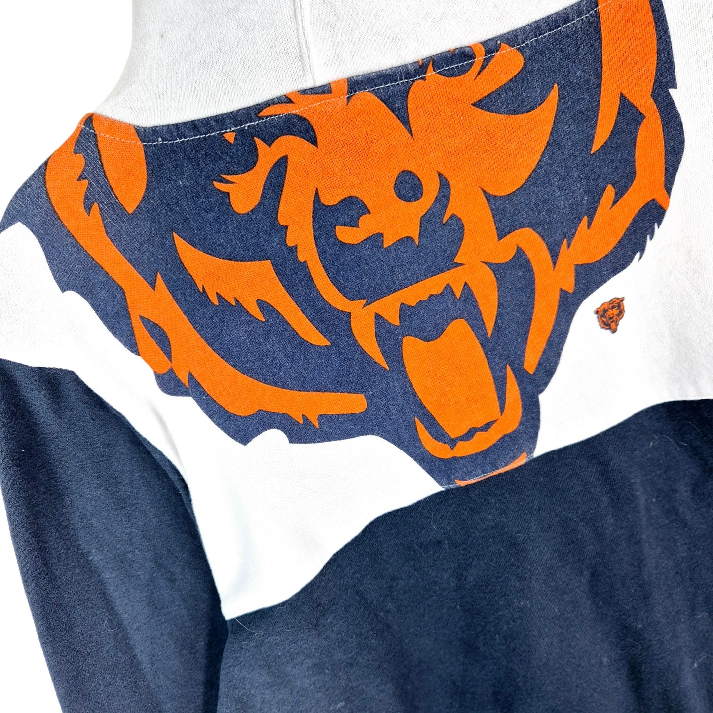 NFL Team Apparel Womens Chicago Bears White & Blue Zip Hoodie Size 2XL