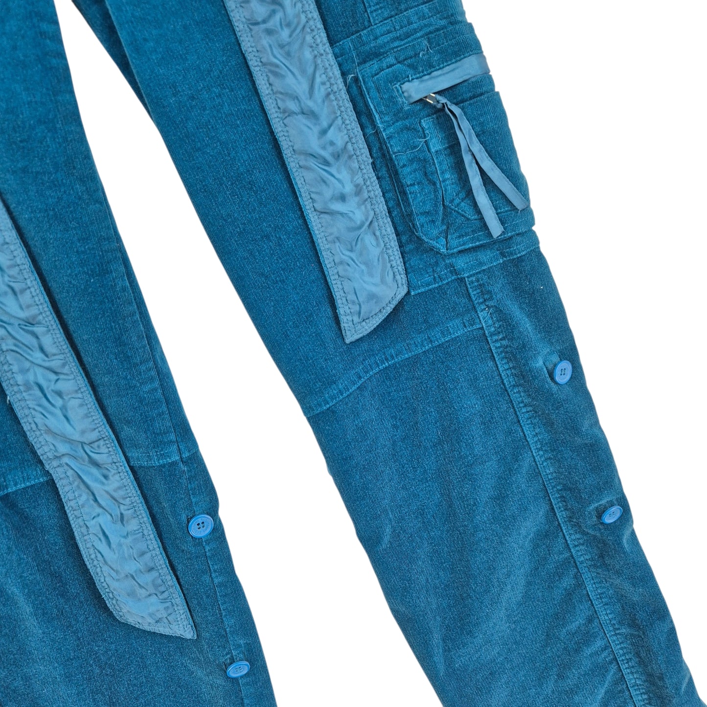 Seductions Jeans Womens Blue Straight Leg Cargo Corduroy Pants W29