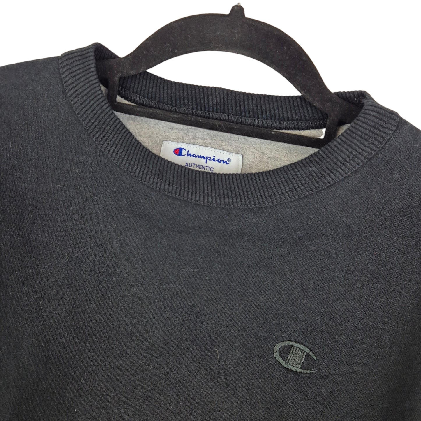 Champion Black Cotton Crewneck Sweater Size S