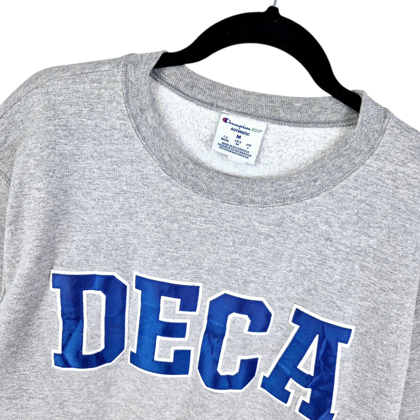 Champion Grey DECA College Crewneck Sweater Size M