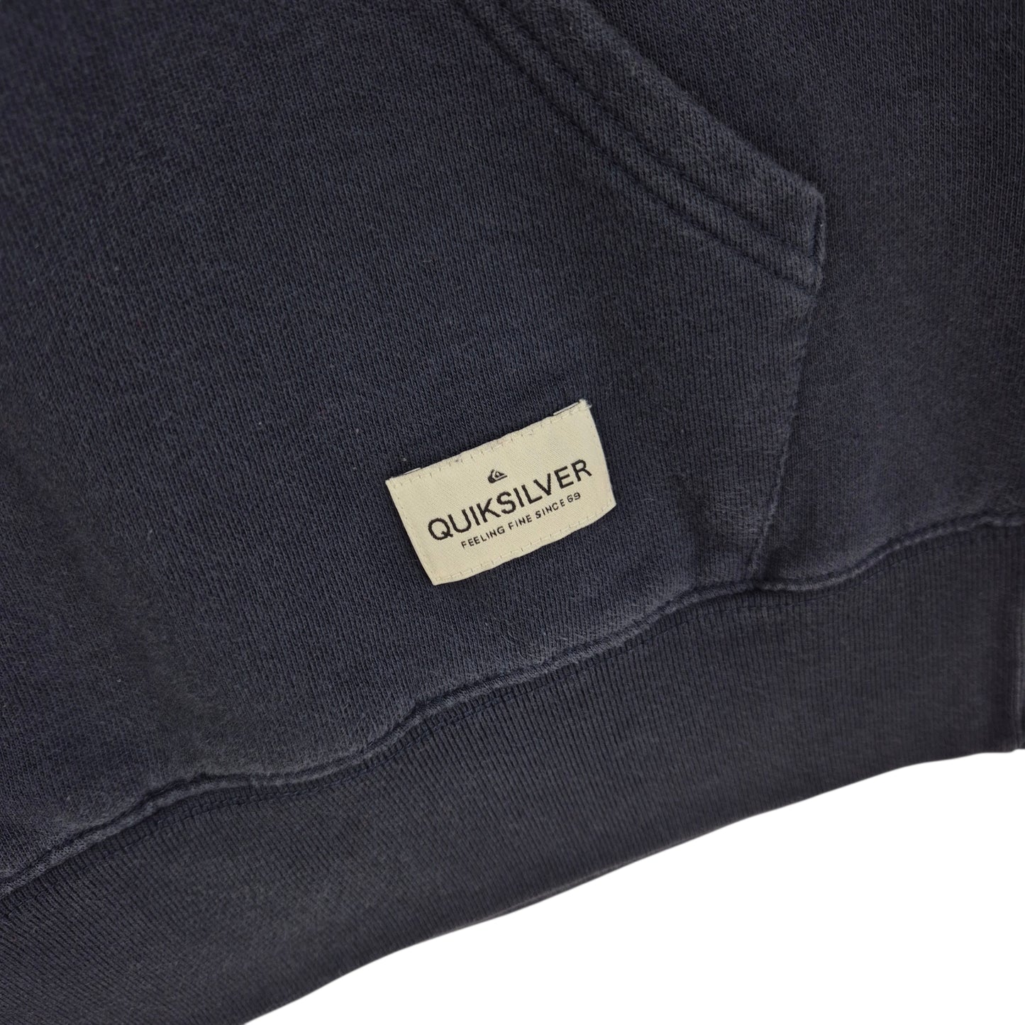 Quiksilver Dark Blue Basic Cotton Hoodie Size S