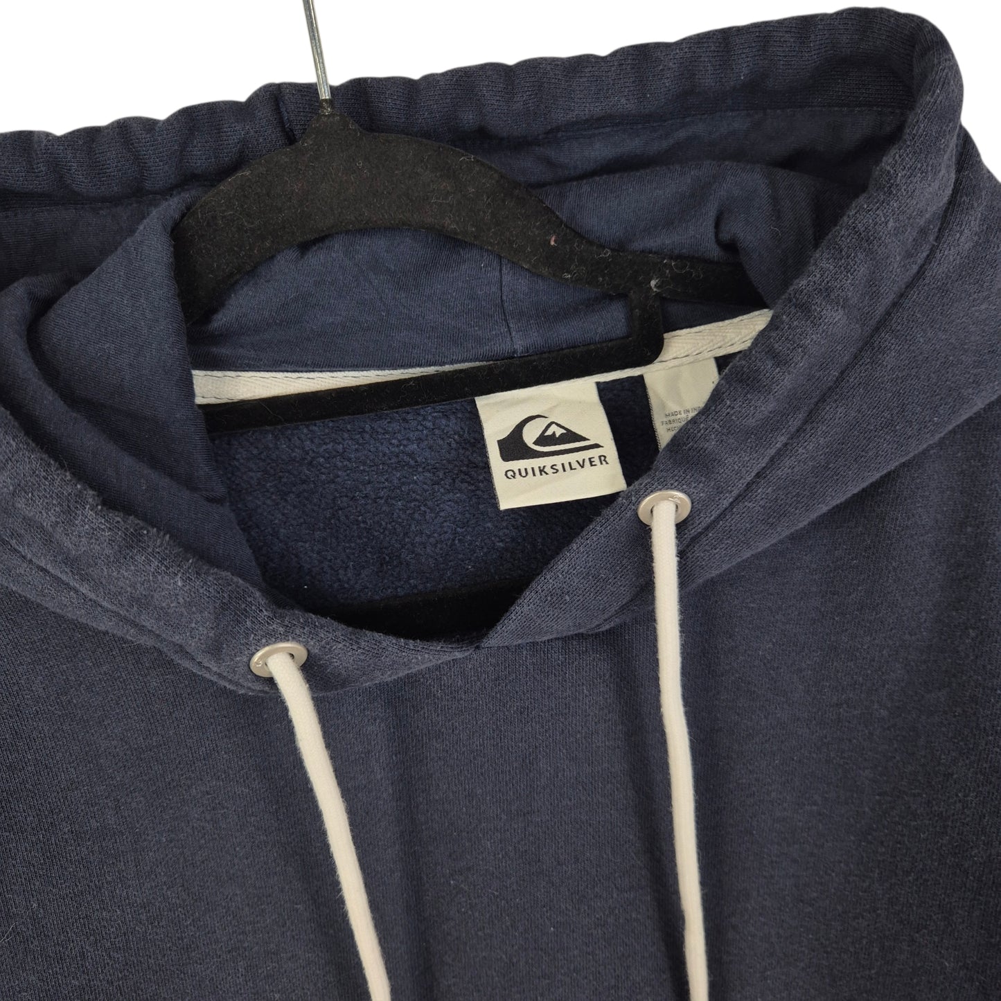 Quiksilver Dark Blue Basic Cotton Hoodie Size S