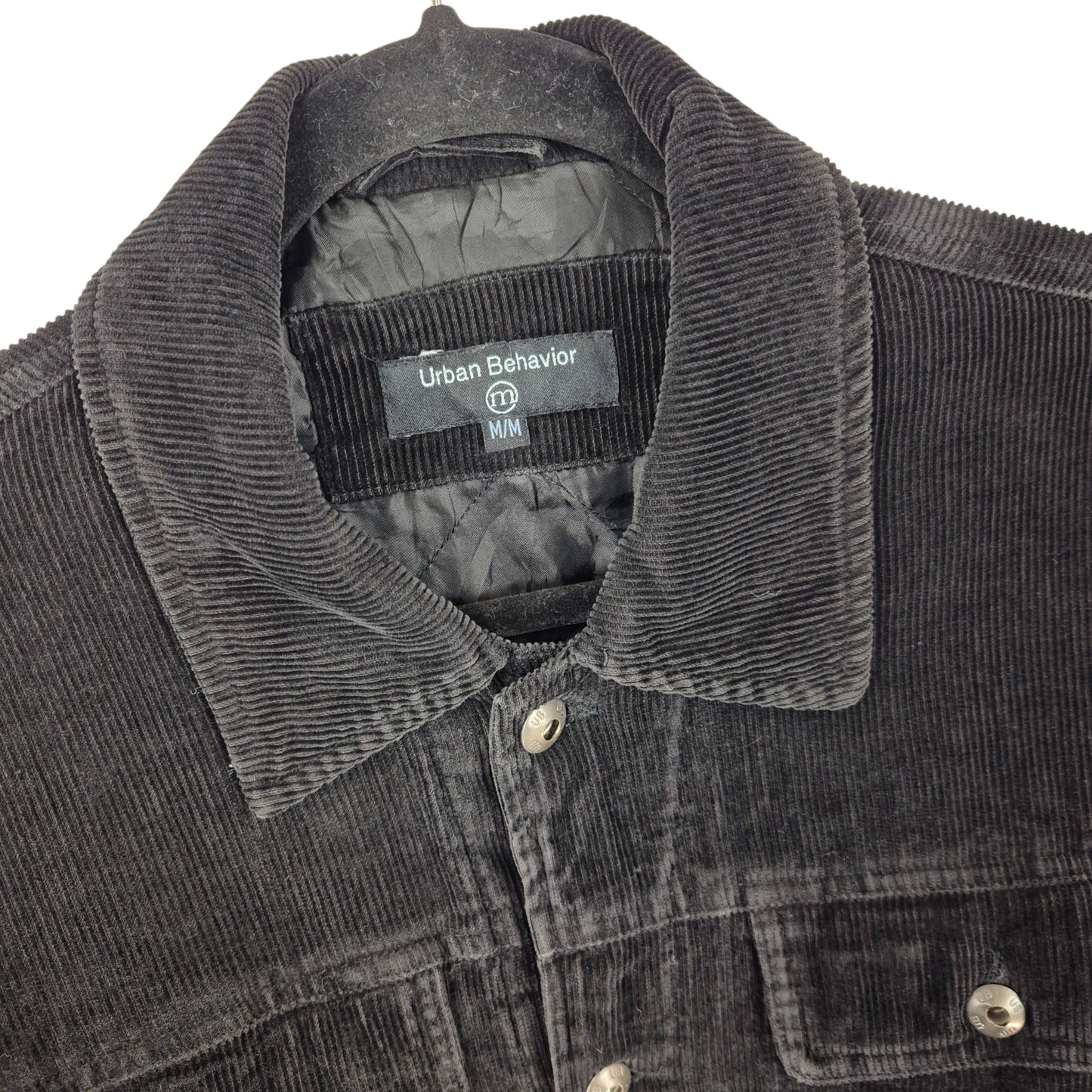 Urban Behaviour Black Heavy Quilted Corduroy Jacket Size M