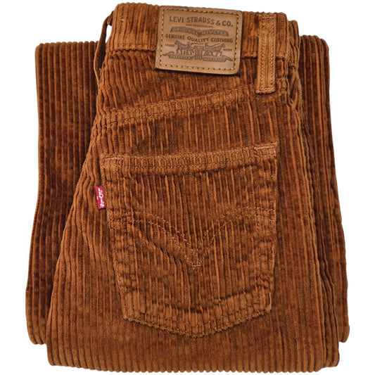 Levis Premium Jeans Womens Brown Ribcage Wide Leg Corduroy Denim W25