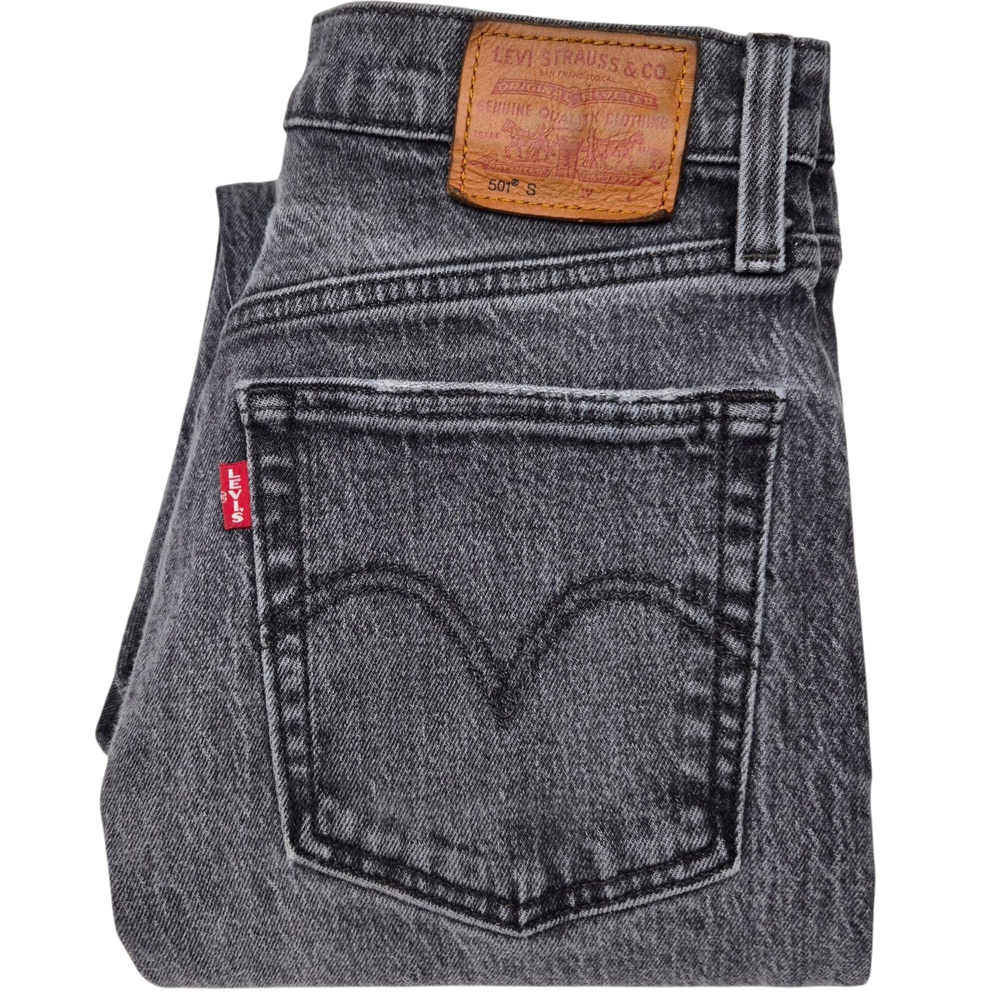 Levis Premium 501 Jeans Womens Grey Heavy Skinny Denim W26