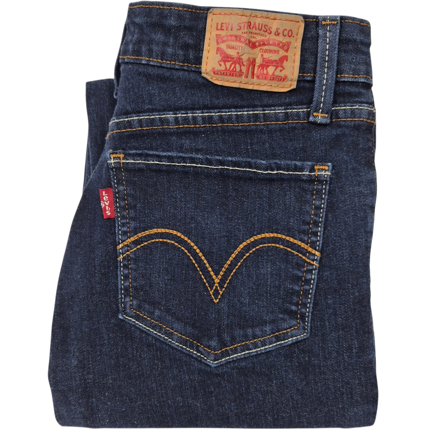 Levis 518 Jeans Womens Dark Blue Skinny Straight Denim W27
