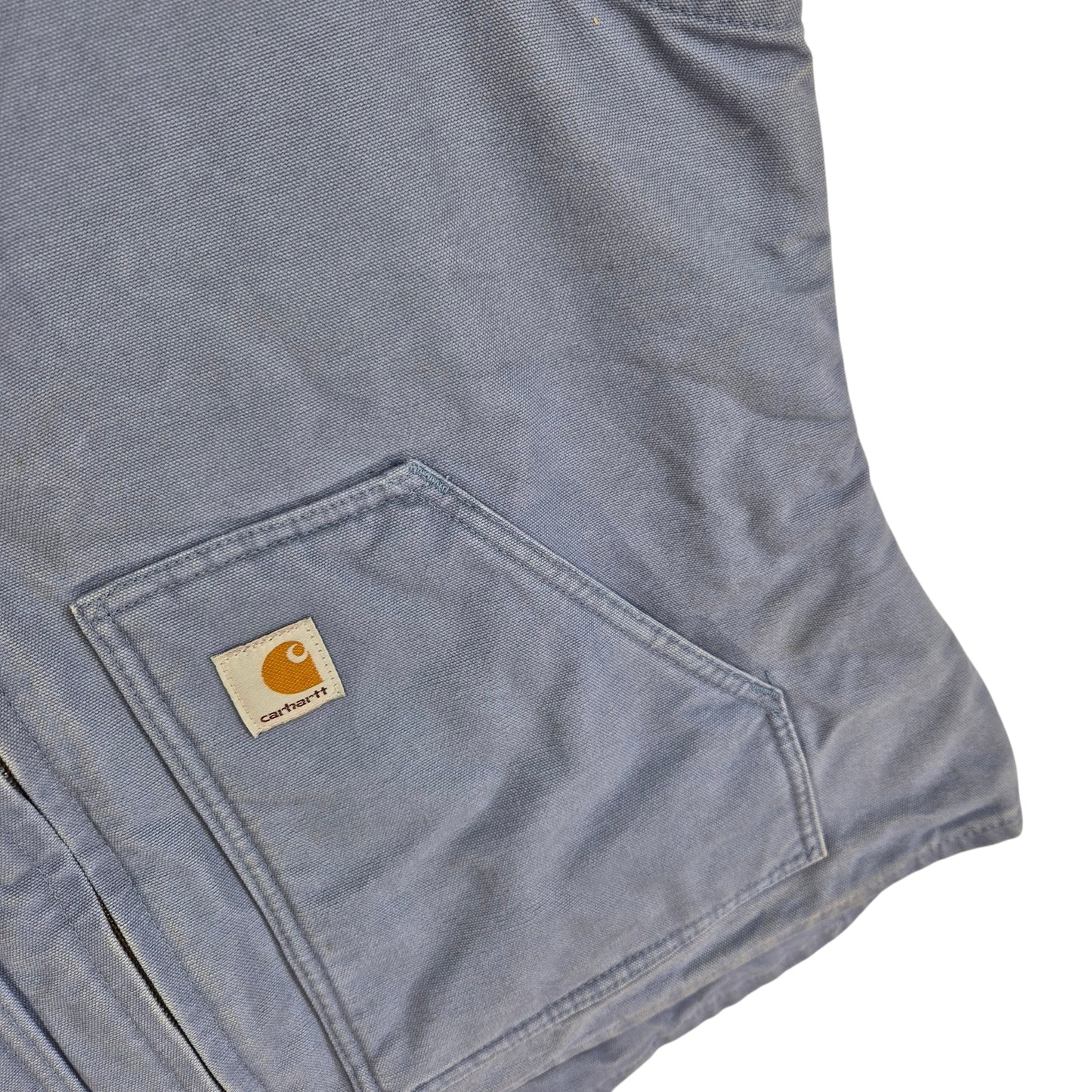 Vintage Carhartt Womens Steel Blue Heavy Fleece Insulated Denim Vest Size 2XL