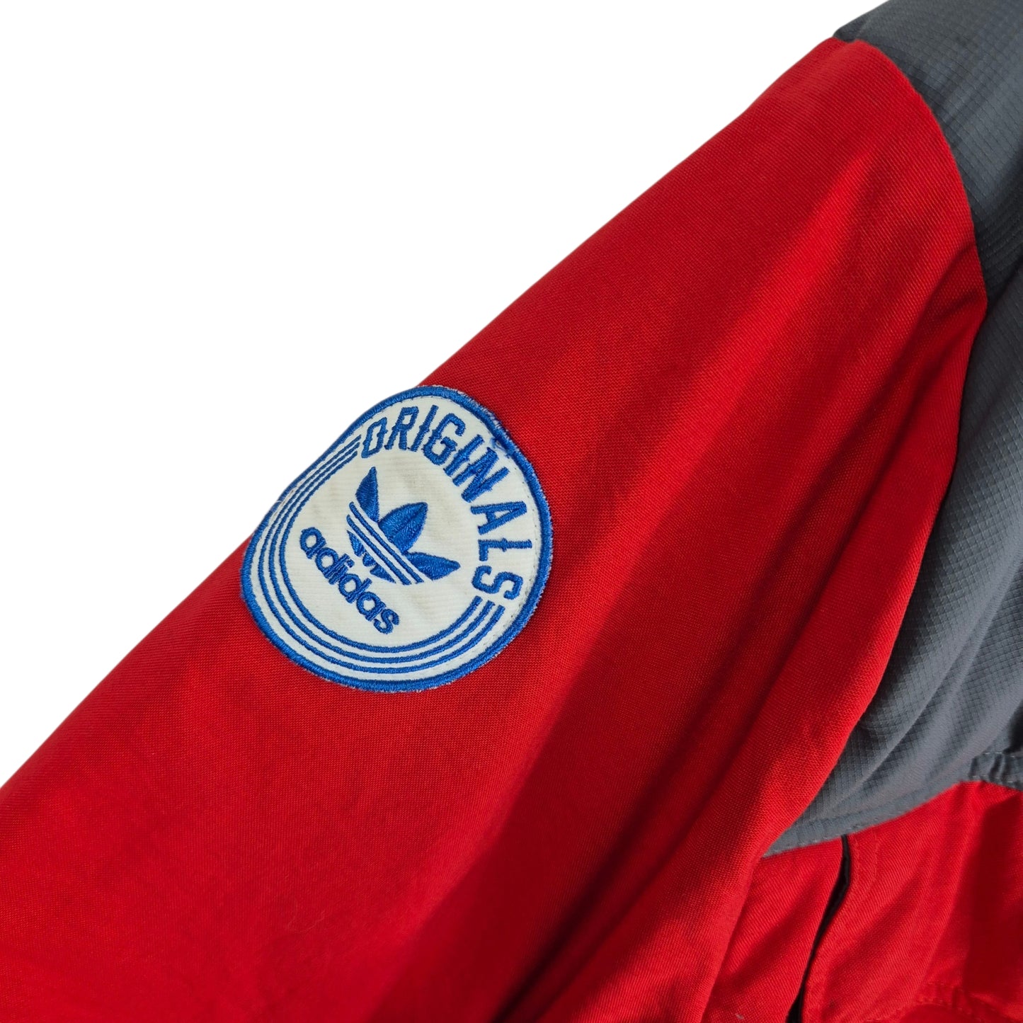 Adidas Red & Grey Heavy Quilted Nylon Jacket Size M