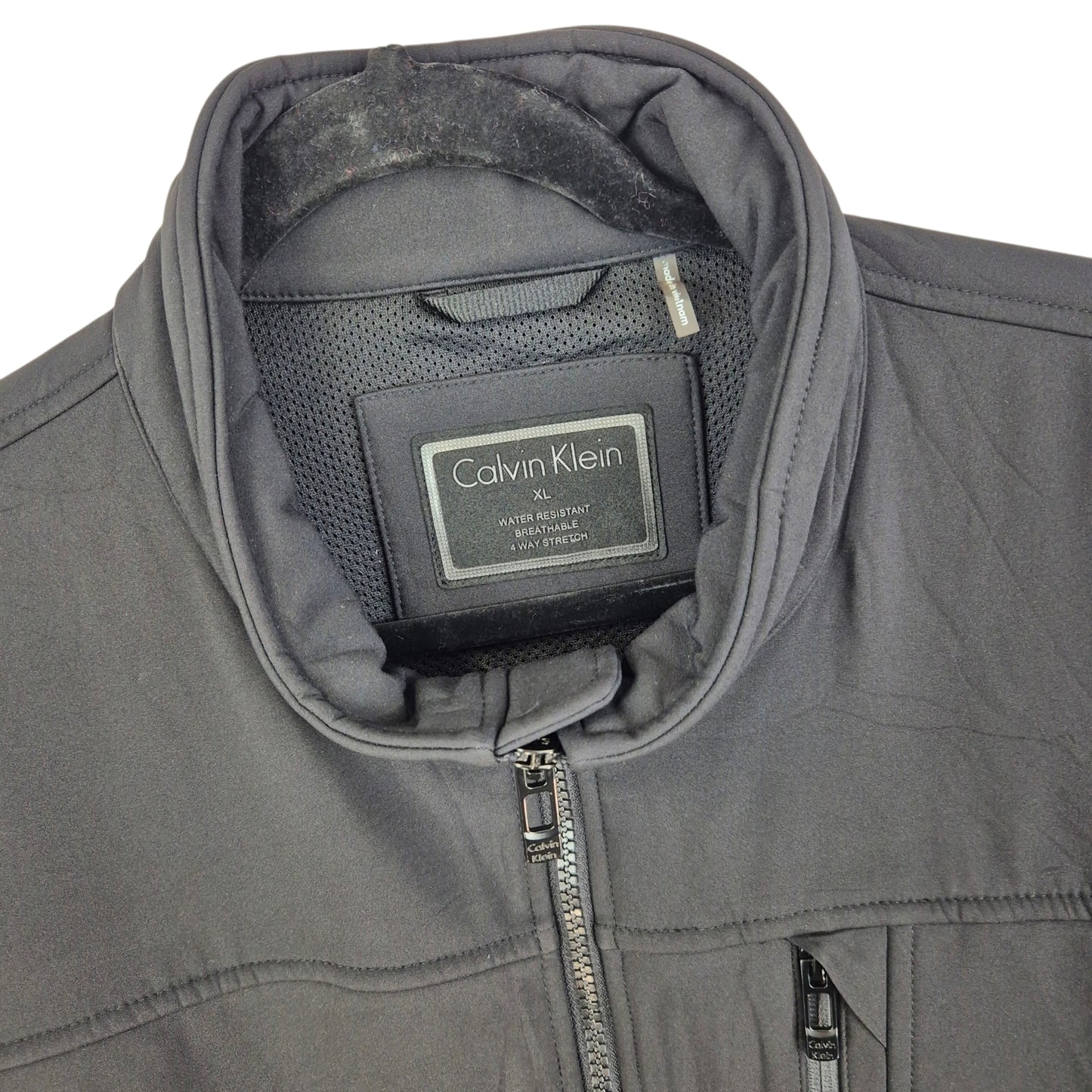Calvin Klein Black Water Resistant Windbreaker Jacket Size XL