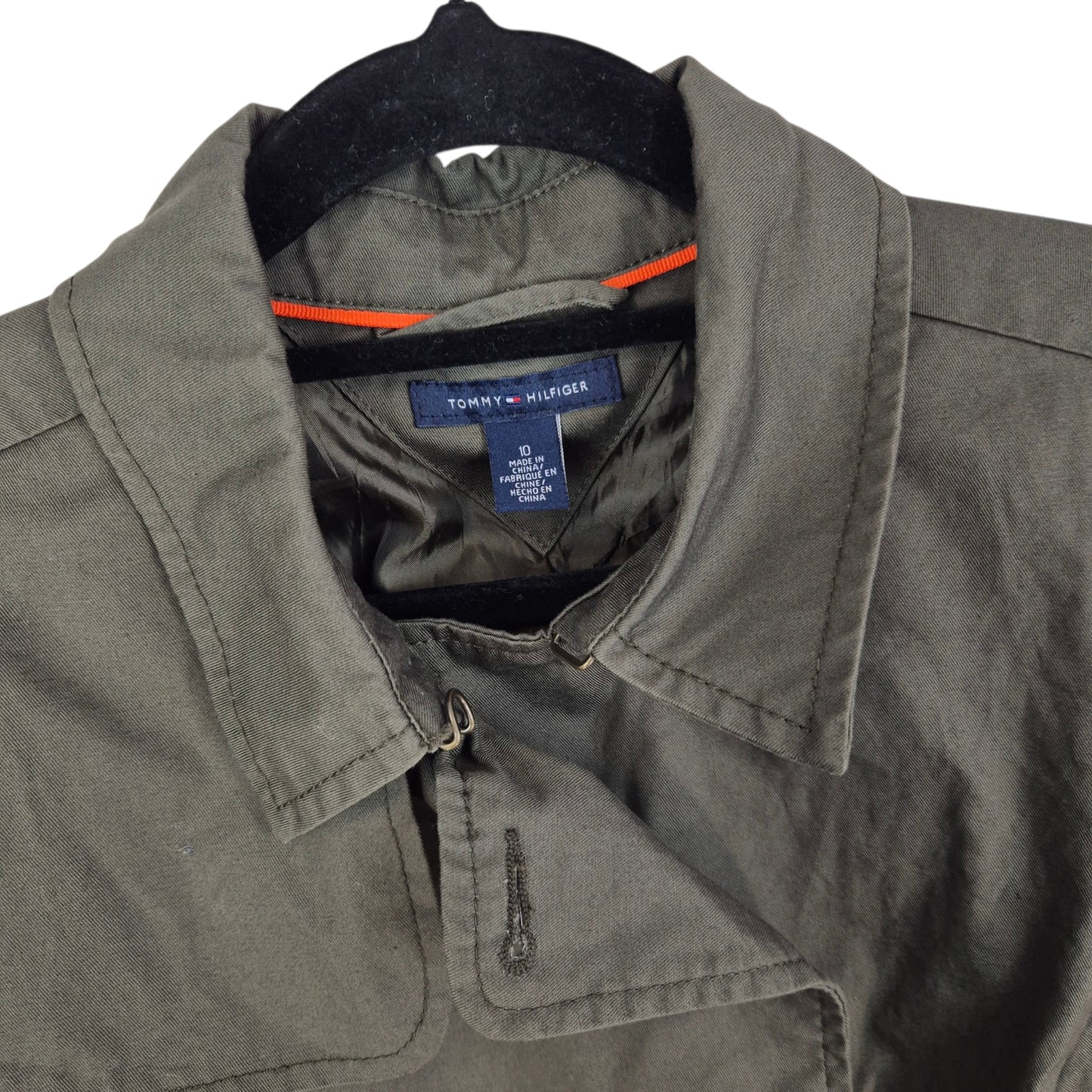 Tommy Hilfiger Womens Khaki Green Button Jacket Size S