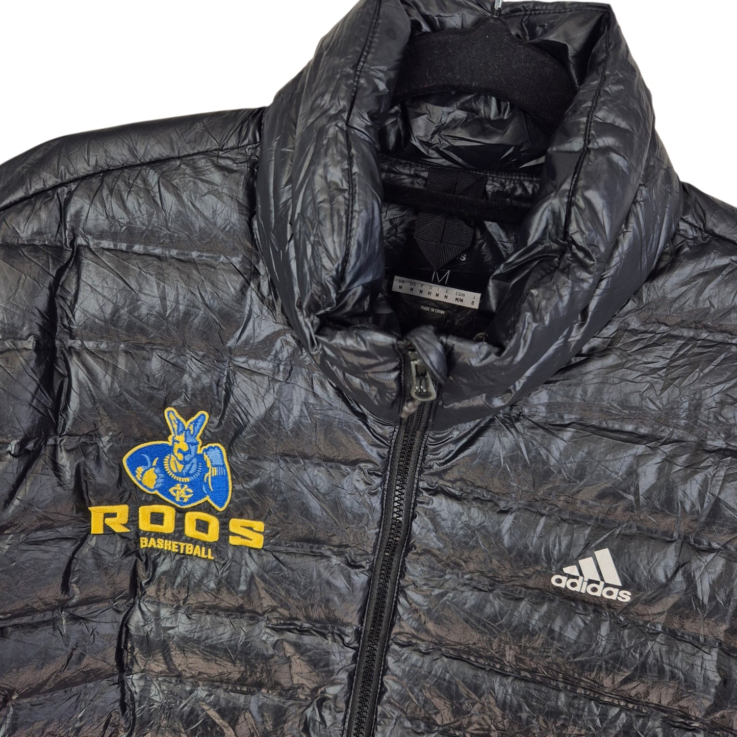 Adidas Roos Basketball Black Padded Jacket Size M