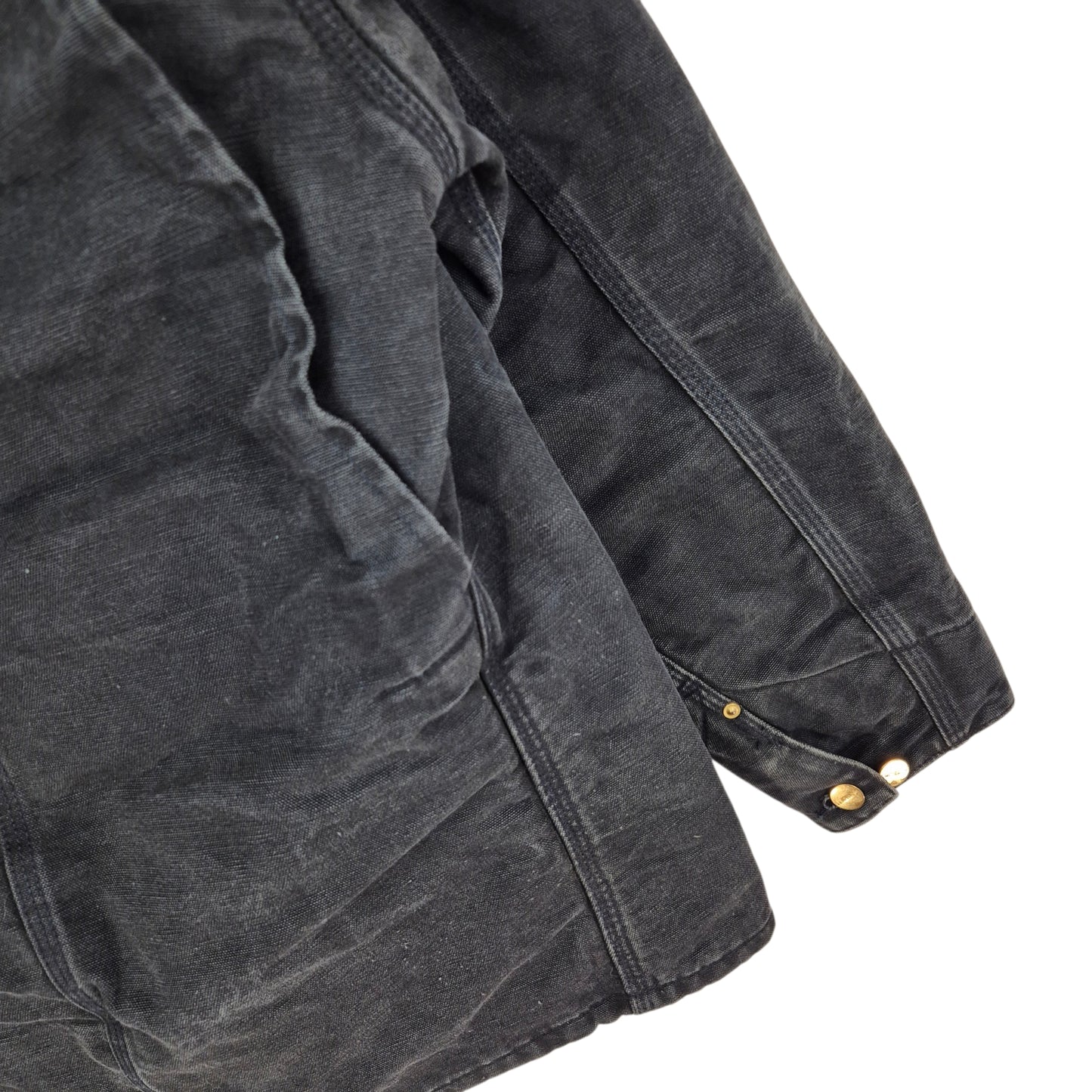 Vintage Carhartt 80's Black Heavy USA Made Denim Jacket Size M