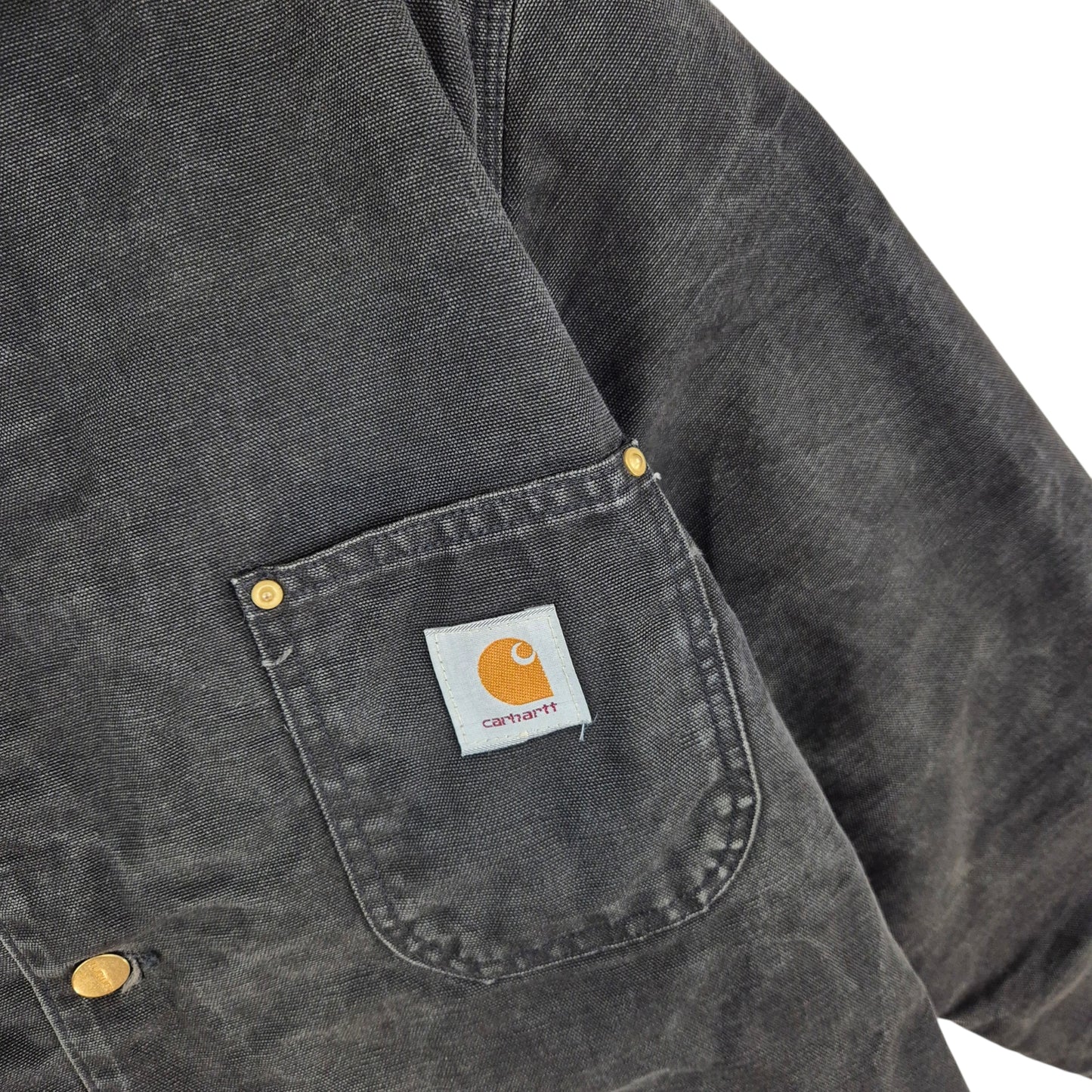 Vintage Carhartt 80's Black Heavy USA Made Denim Jacket Size M