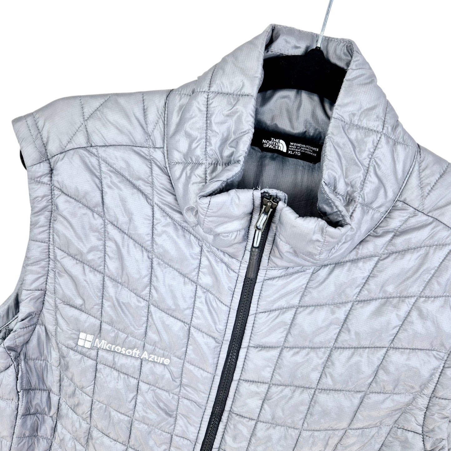 The North Face Womens Grey Microsoft Azure Padded Vest Size XL