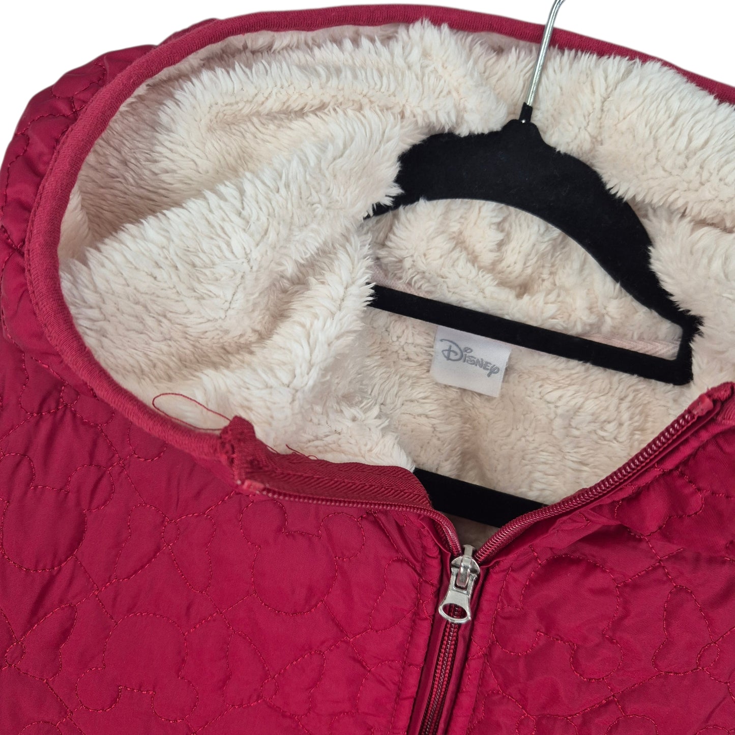 Disney Womens Red Fleece Insulated Windbreaker Jacket Size M
