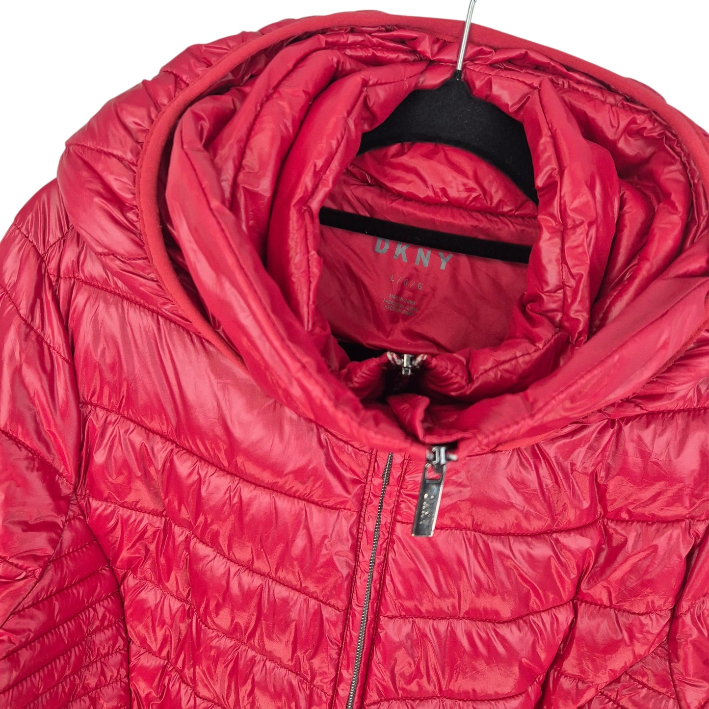 DKNY Womens Red Padded Jacket Size L