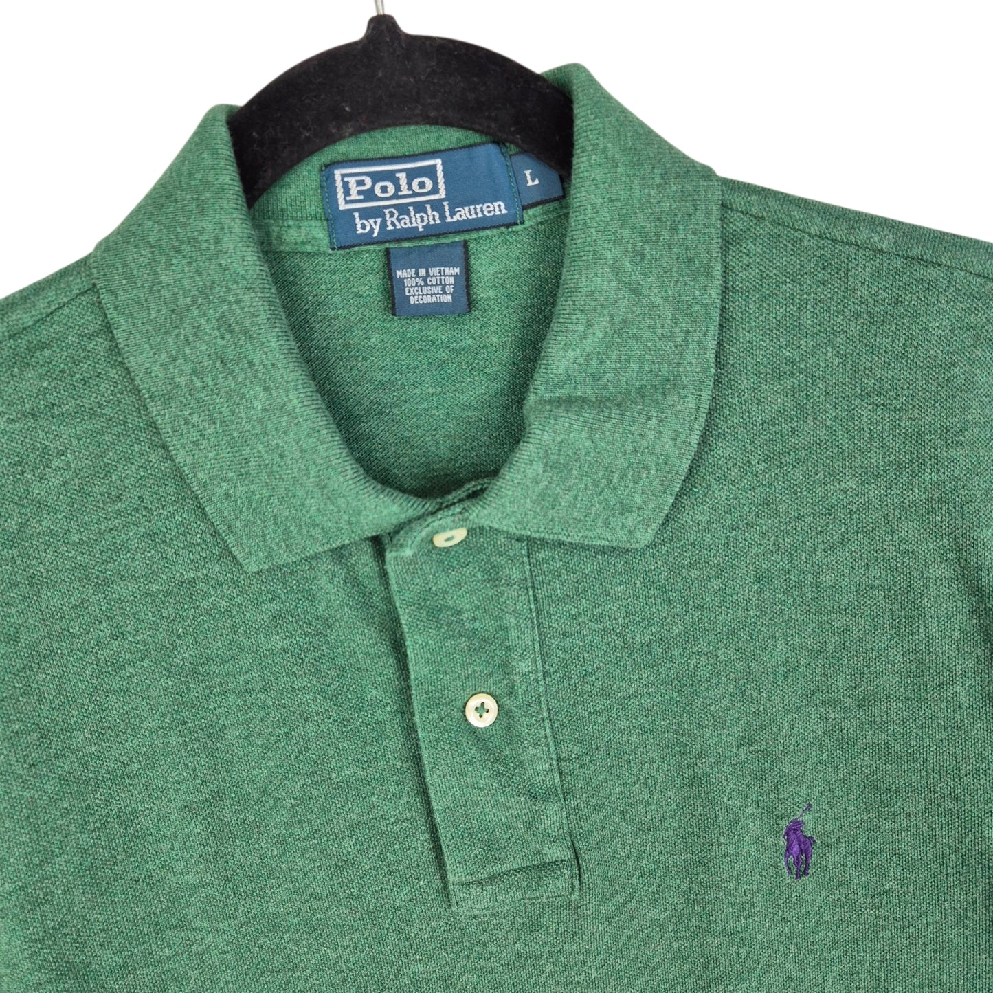 Vintage Polo Ralph Lauren 90's Green Long Sleeve Polo Shirt Size L