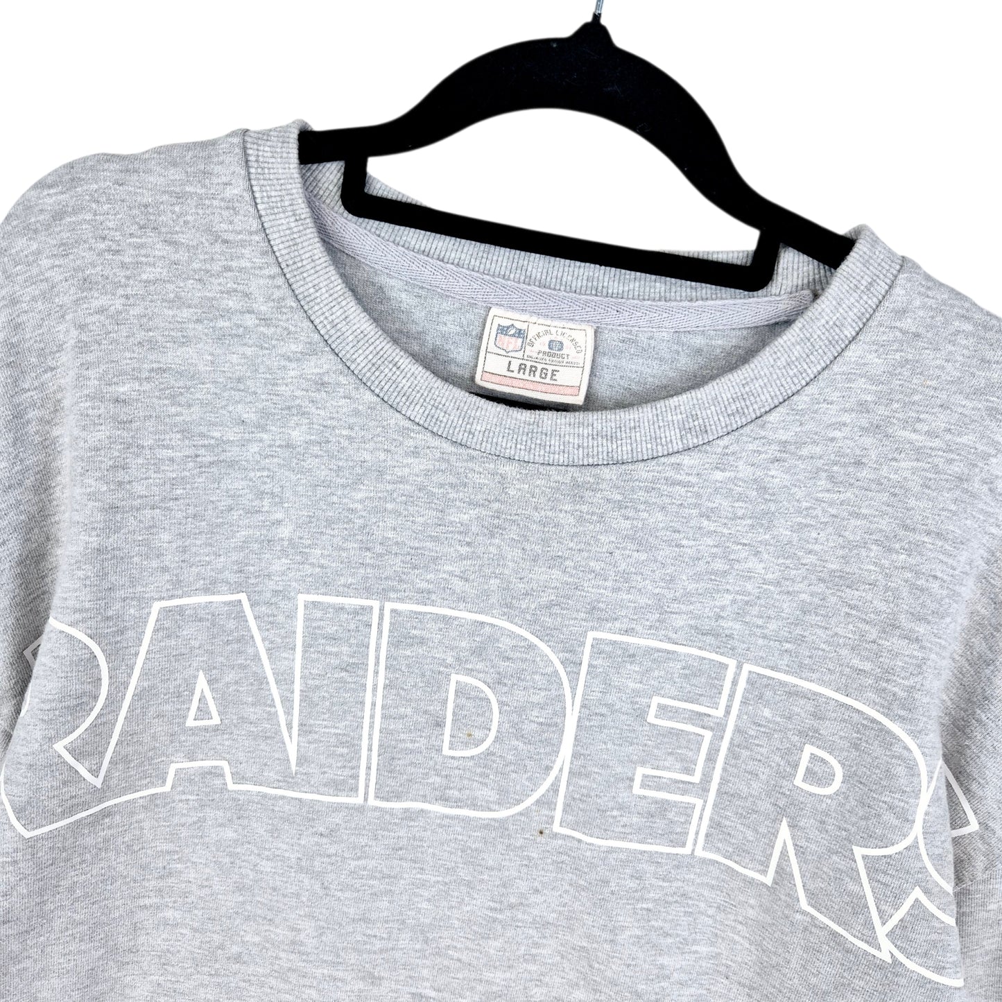 NFL Oakland Raiders Light Grey Crewneck Sweater Size L