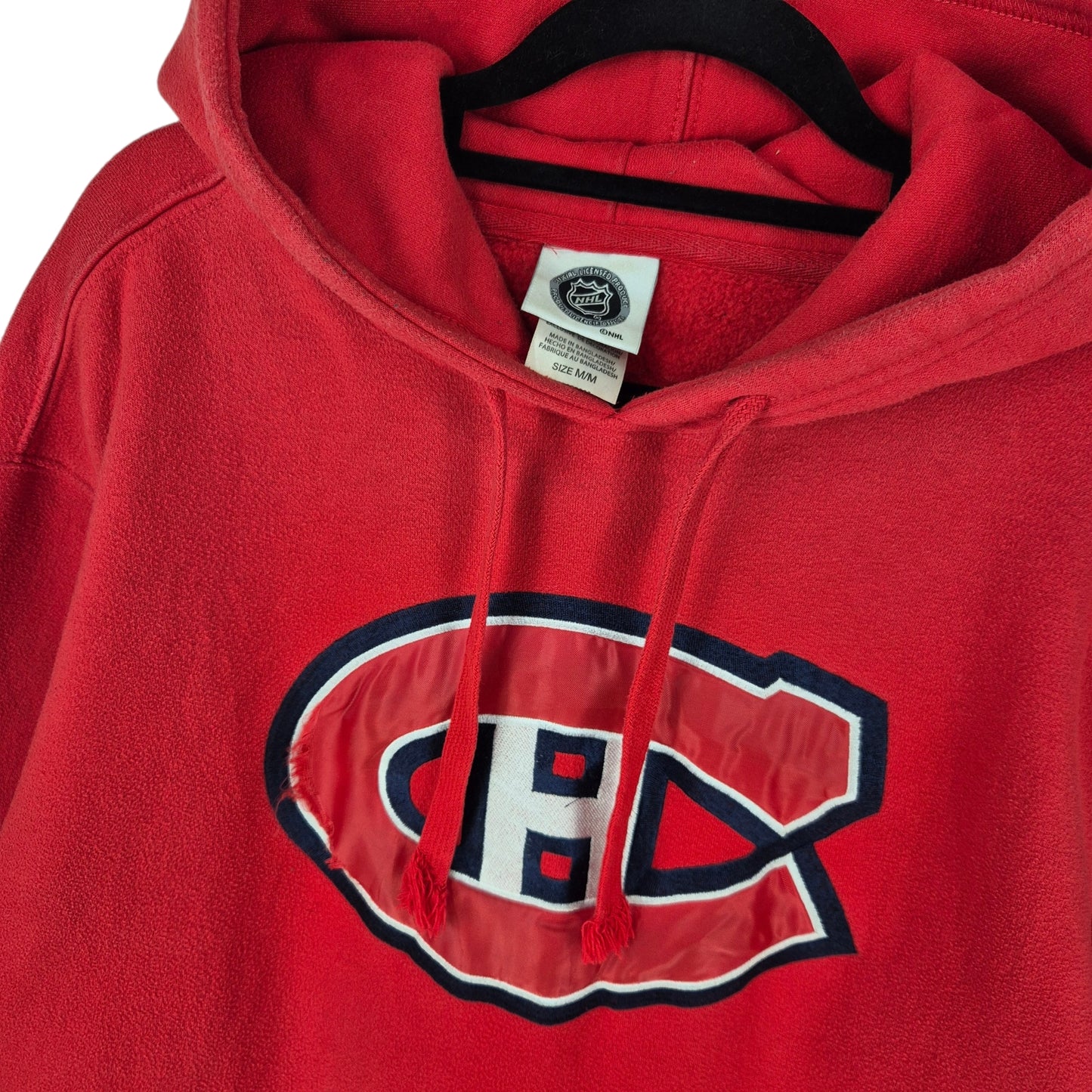 NHL Montreal Canadiens Red Embroidered Hoodie Size M
