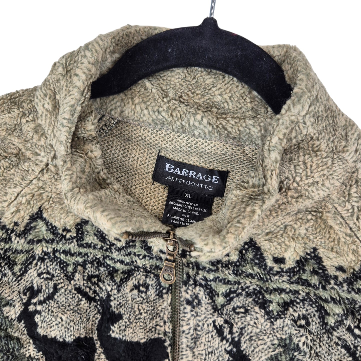 Vintage Barrage Authentic 90's Womens Black & Green Fleece Zip Jumper Size XL