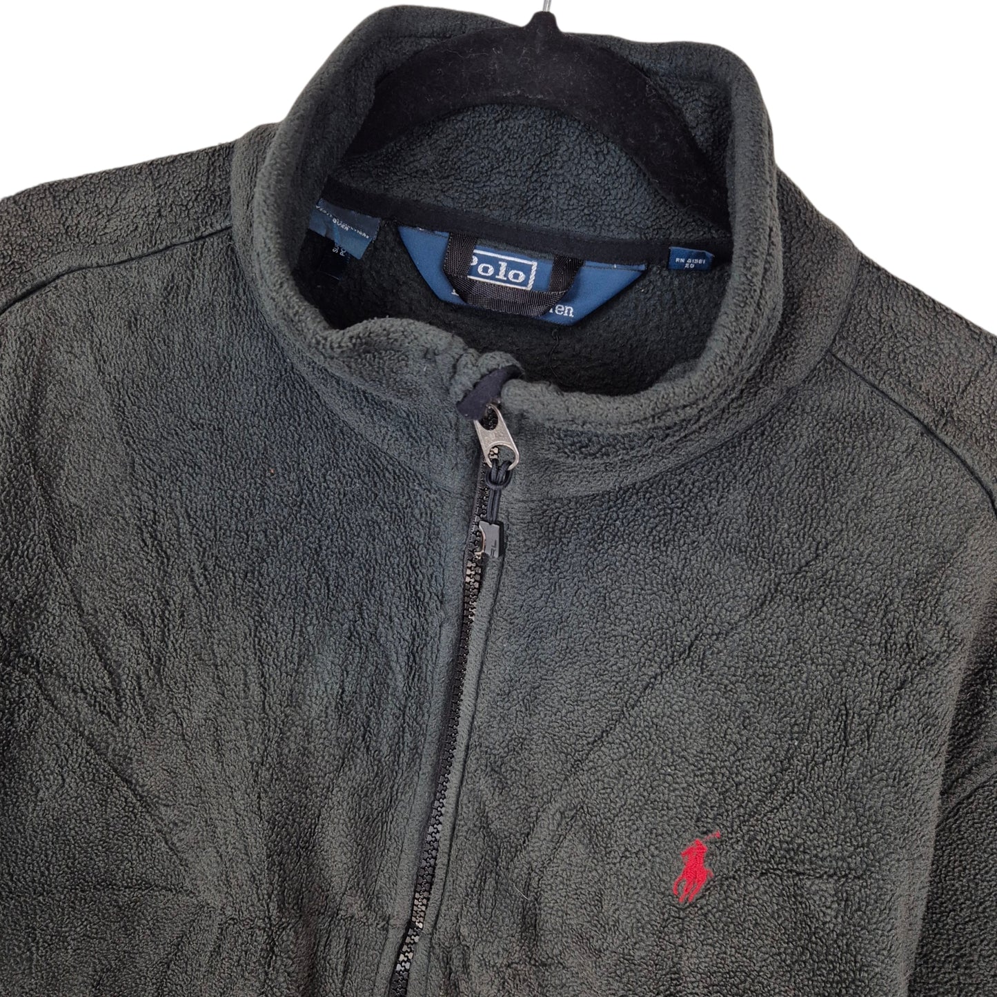 Vintage Polo Ralph Lauren 90's Dark Green Fleece Zip Jumper Size L