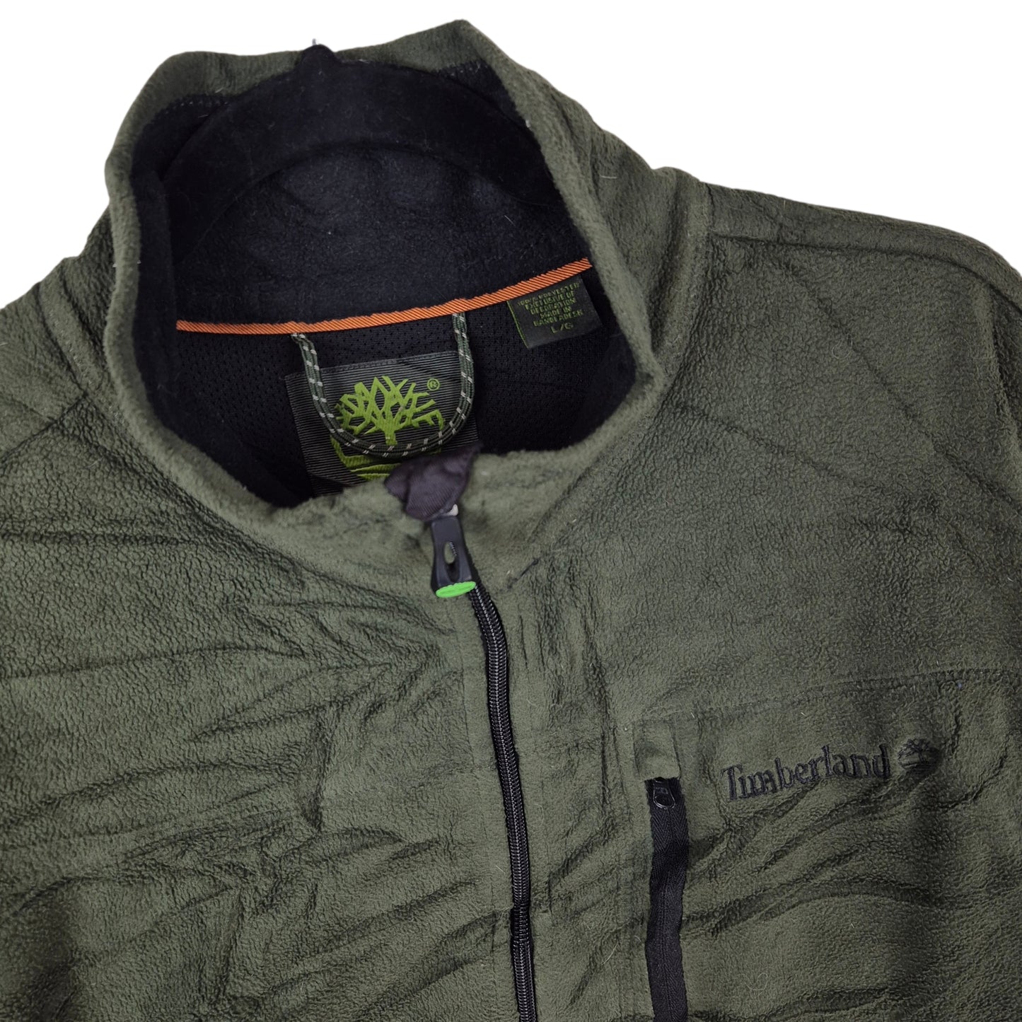Timberland Green Fleece Zip Jumper Size L