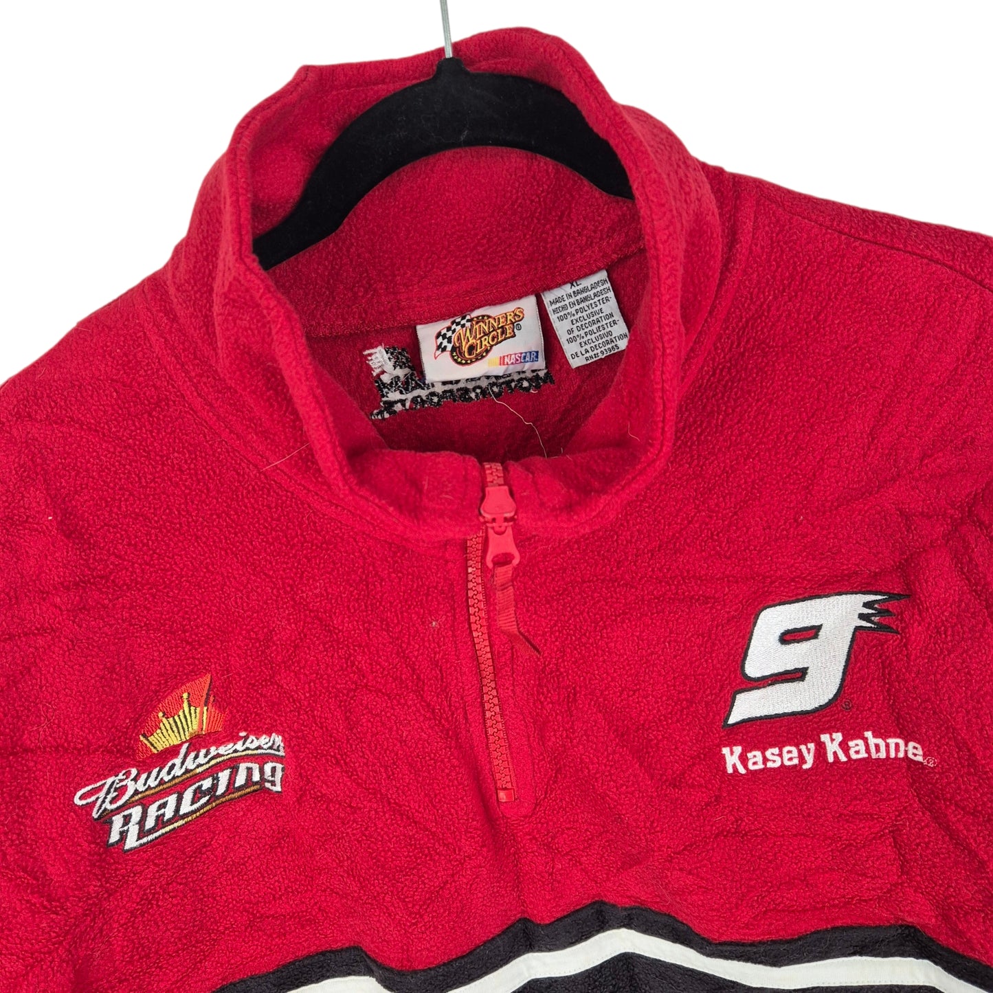 Vintage NASCAR Kasey Kahne Black & Red Fleece Jumper Size XL