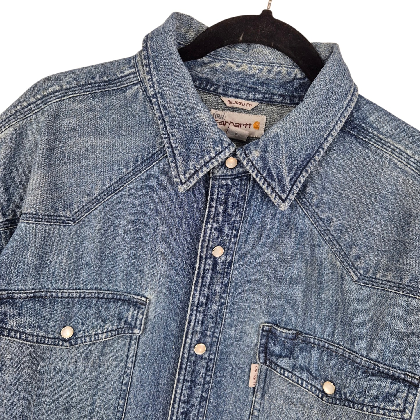 Carhartt Blue Button Denim Jacket Size XL