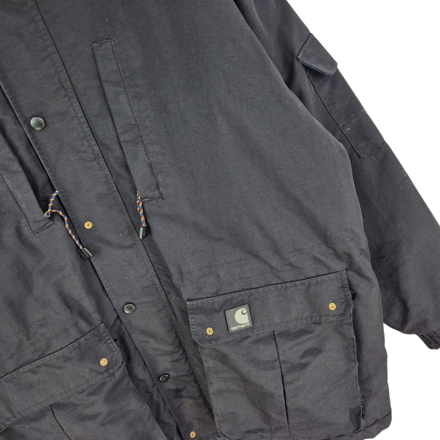 Vintage Carhartt 90's Black Heavy Quilted Nylon Jacket Size 2XL