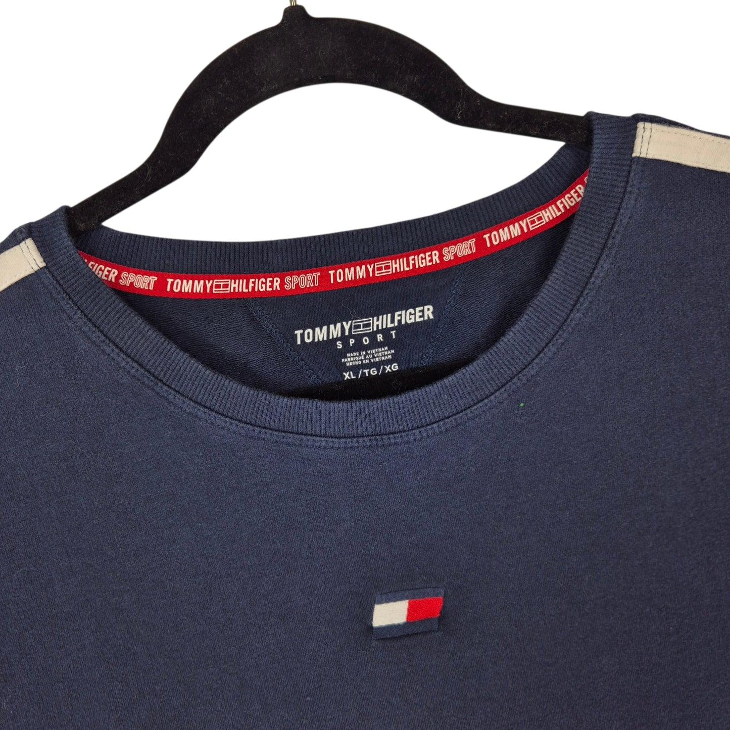 Tommy Hilfiger Sport Womens Red & Dark Blue Crewneck Sweater Size XL