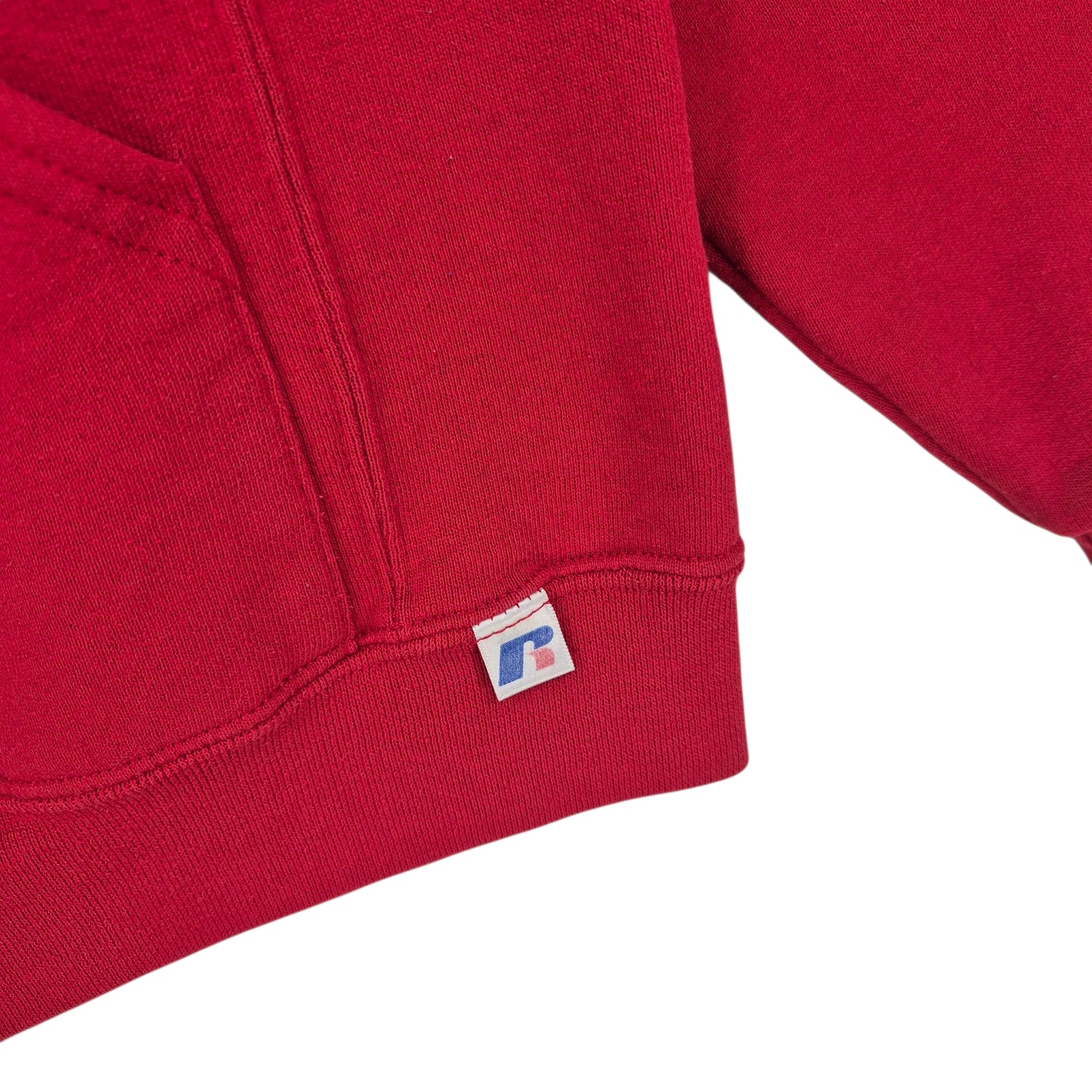 Vintage Russell Athletic 90's Red Erie Track & Field Hoodie Size M